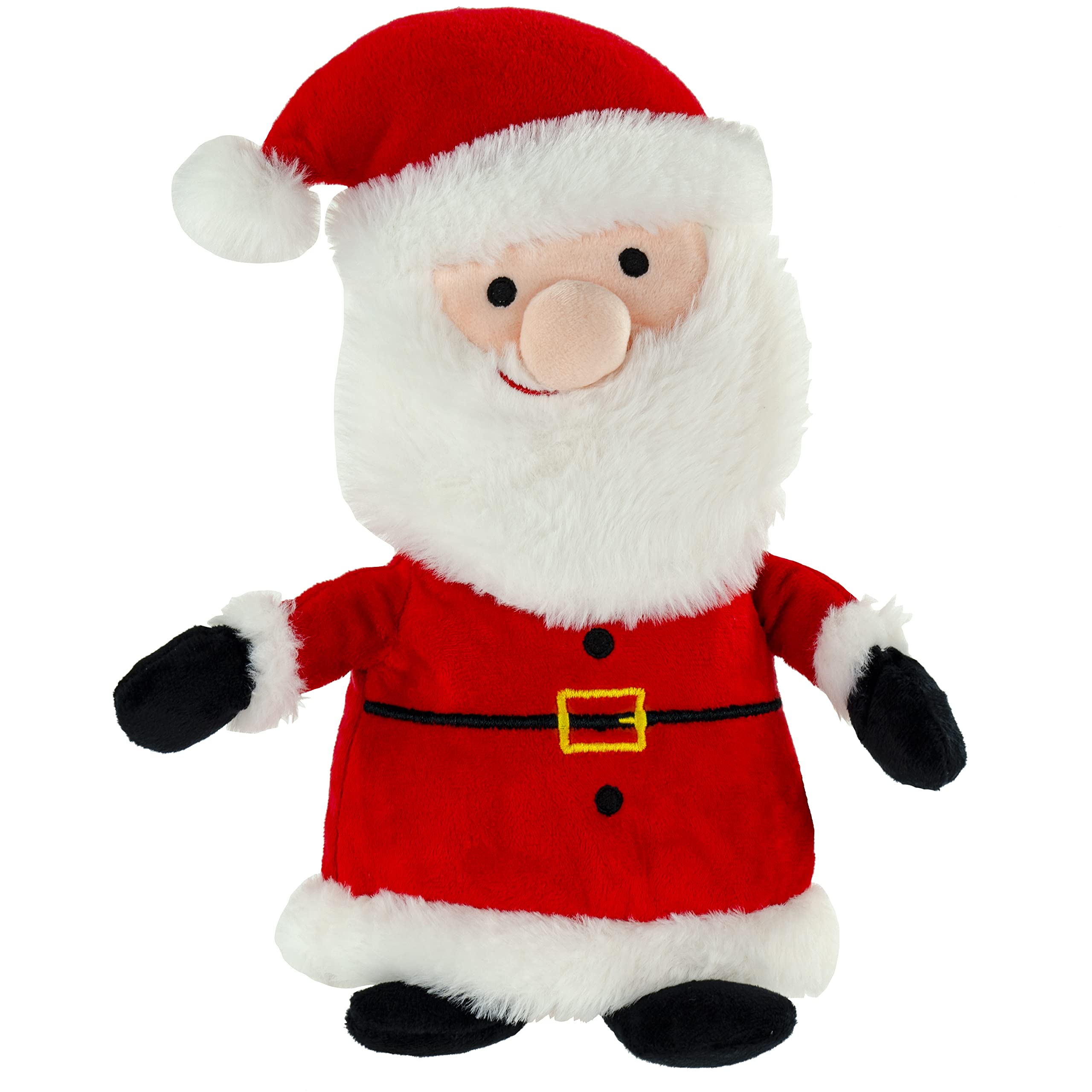 Giftable World Holiday Plush Pet Toy Fun For Christmas Designs With Squeaker Dog Chew Toy (New 9'' Santa Claus)