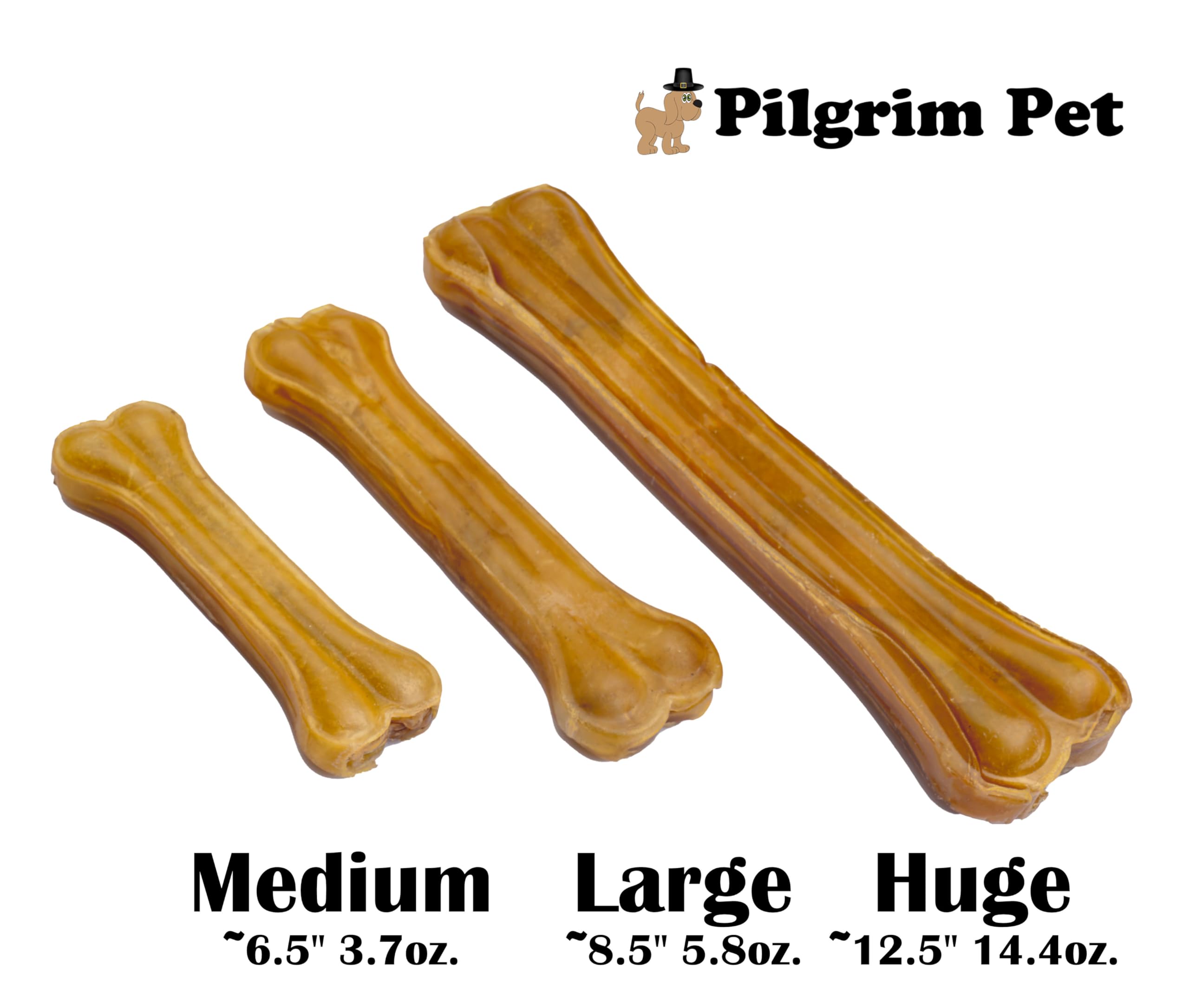 Pilgrim Pet 5-Pack of Premium Compressed Rawhide Bones for Dogs - Long Lasting 100% All Natural Bones for Aggressive Chewers (Me
