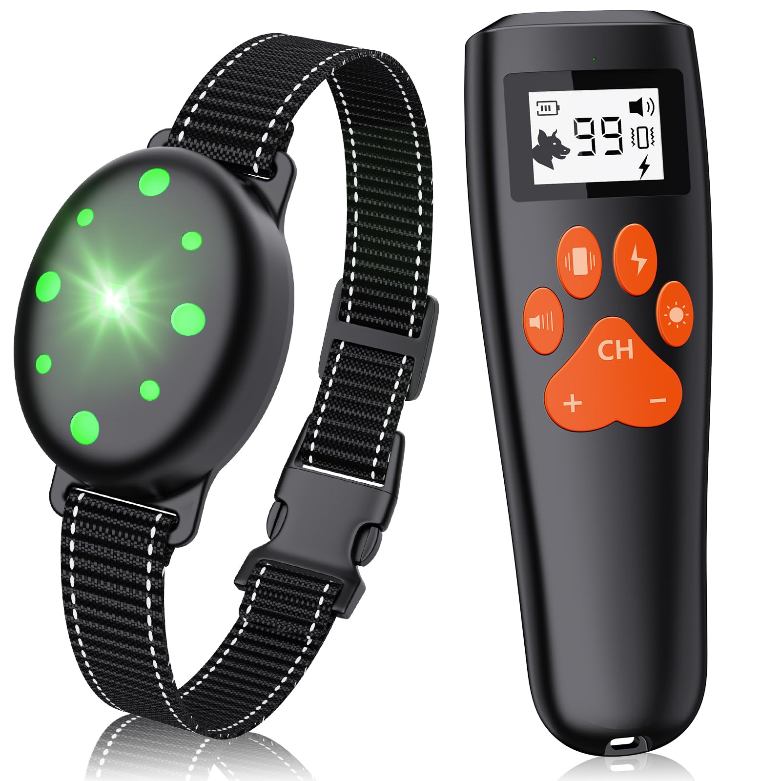 Shock Collar, Rechargeable Electric Dog Training Collar, 1000Ft Remote Range Dog Training Collar With Beep Vibration And Shock, 