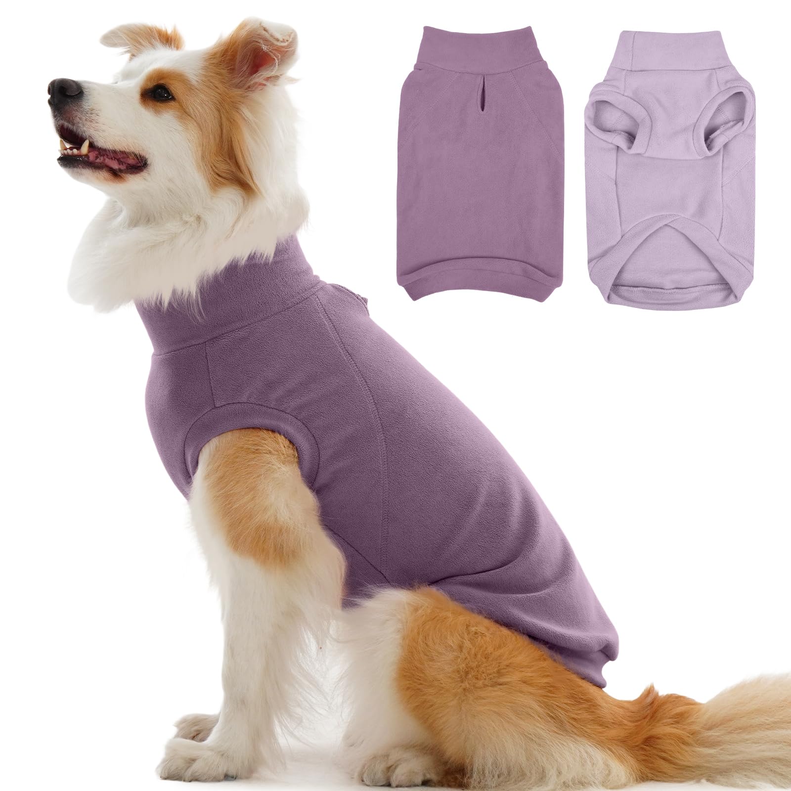 IECOii 2 Pack Dog Fleece Sweaters Vest Boy Girl - Warm & Stretchy & Soft Dogs Fleece Sweaters for Walking, Hiking, Running, Camp
