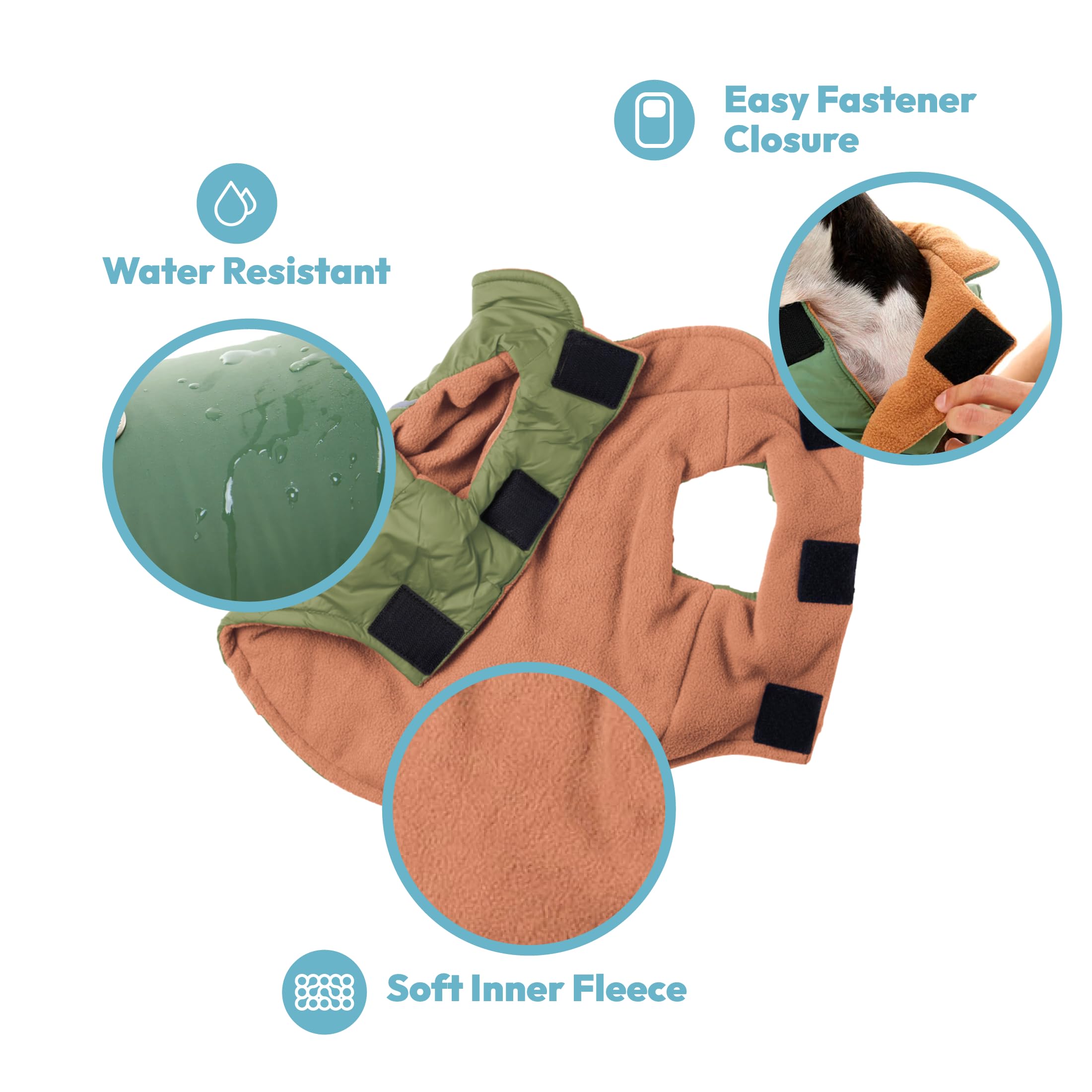 Gooby - Sports Vest, Fleece Lined Small Dog Cold Weather Jacket Coat Sweater With Reflective Lining, Black, Large