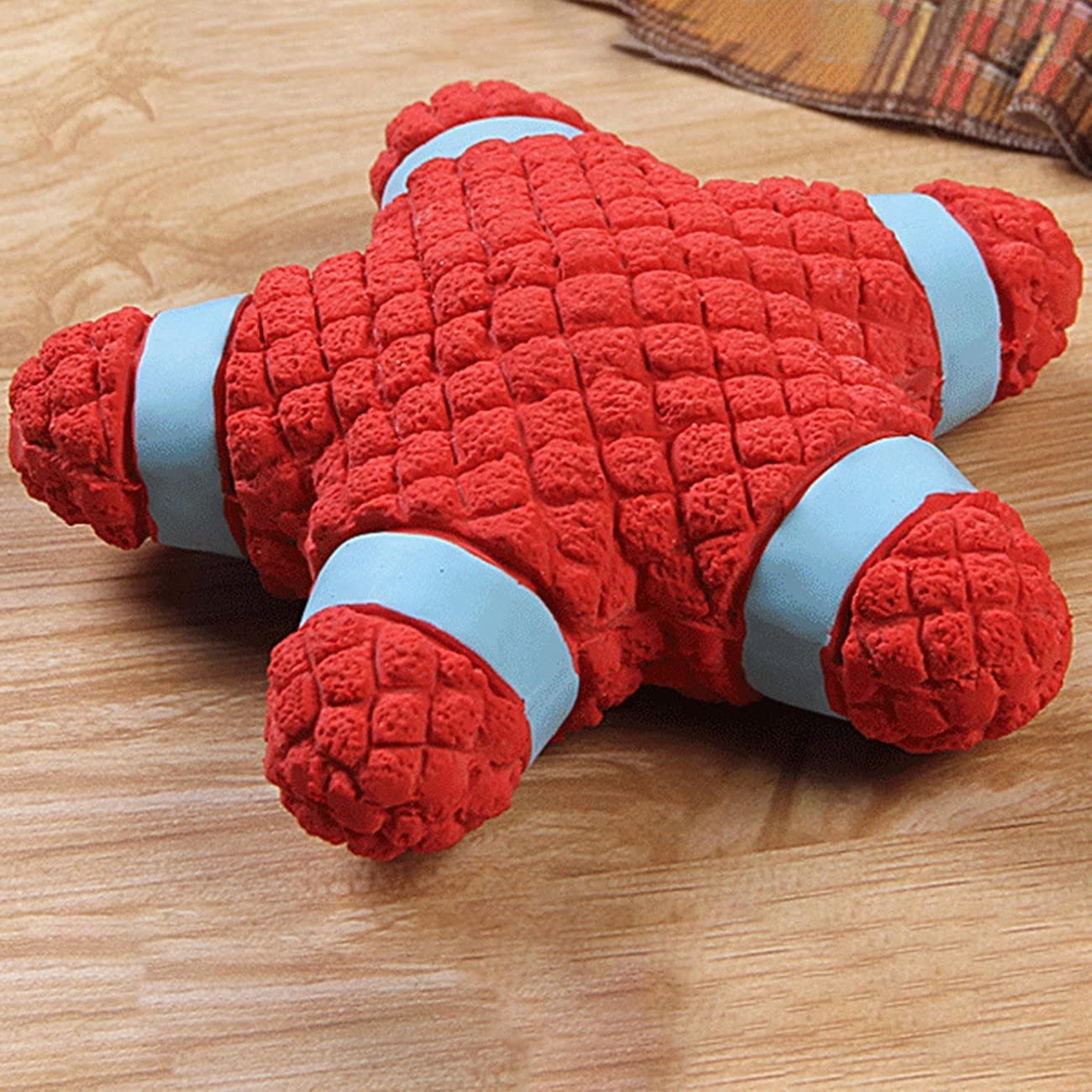 Woofy Soft Latex Squeaky Star Fish Chew Toy | Chewing, Floating, Training, And Bouncing | Reduce Separation Anxiety For Dogs And