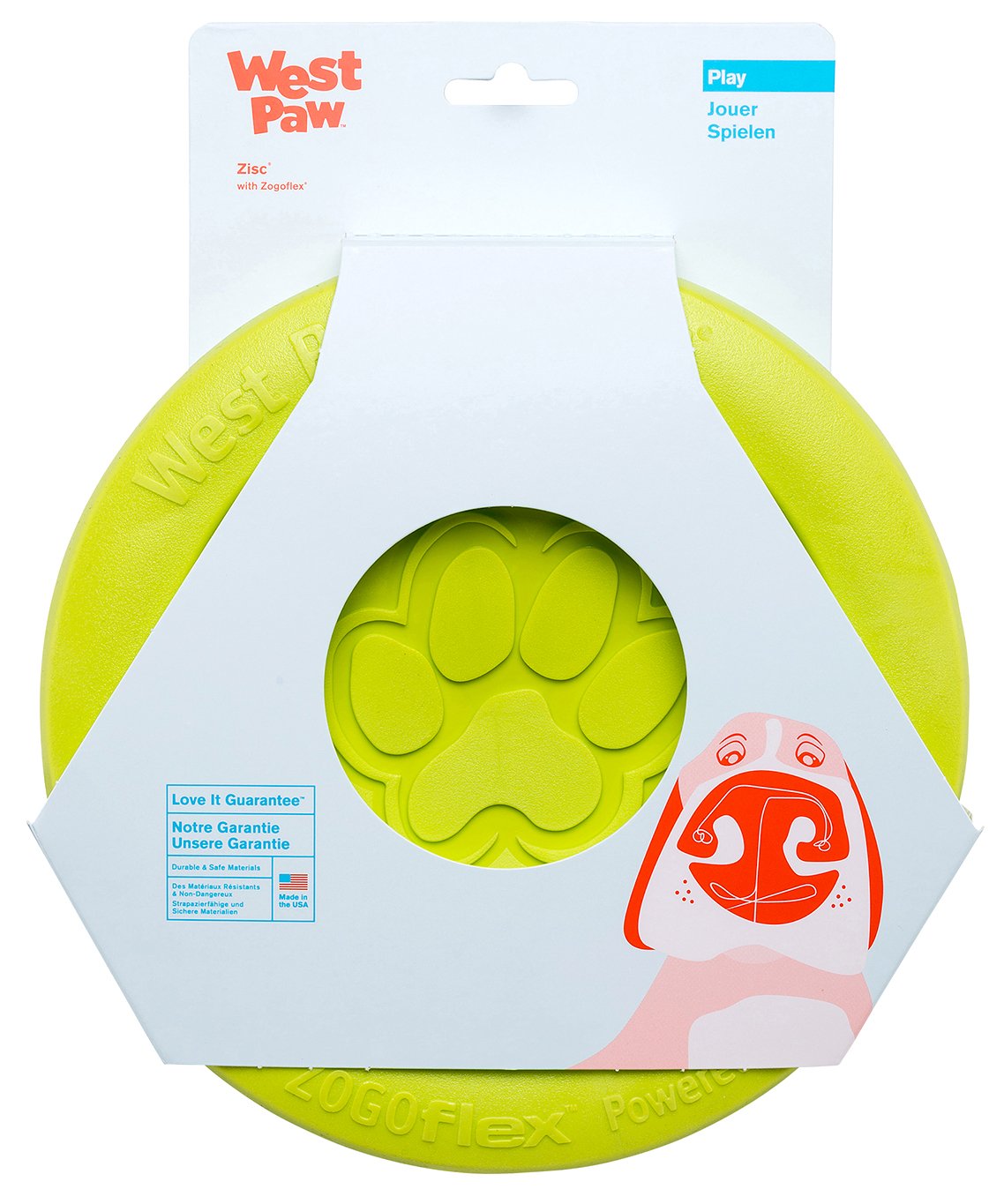 West Paw Zogoflex Zisc Dog Flying Disc, High Flying Aerodynamic Disc For Dogs Puppy - Lightweight, Floatable Disc For Fetch, Tug