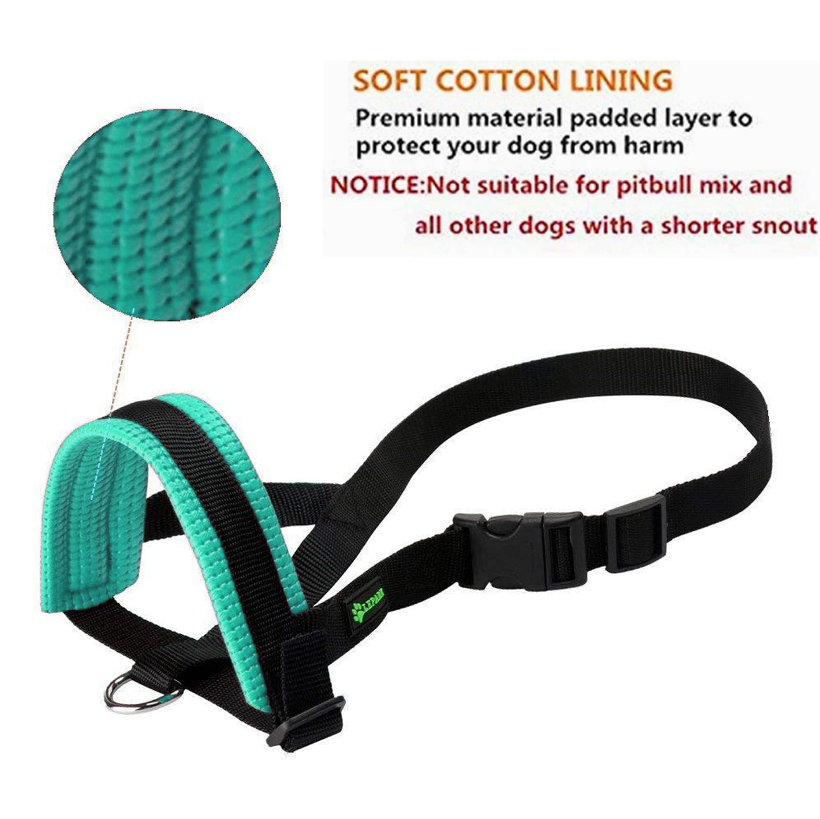 Nylon Dog Muzzle For Small,Medium,Large Dogs Prevent From Biting,Barking And Chewing,Adjustable Loop(Xl/Green)