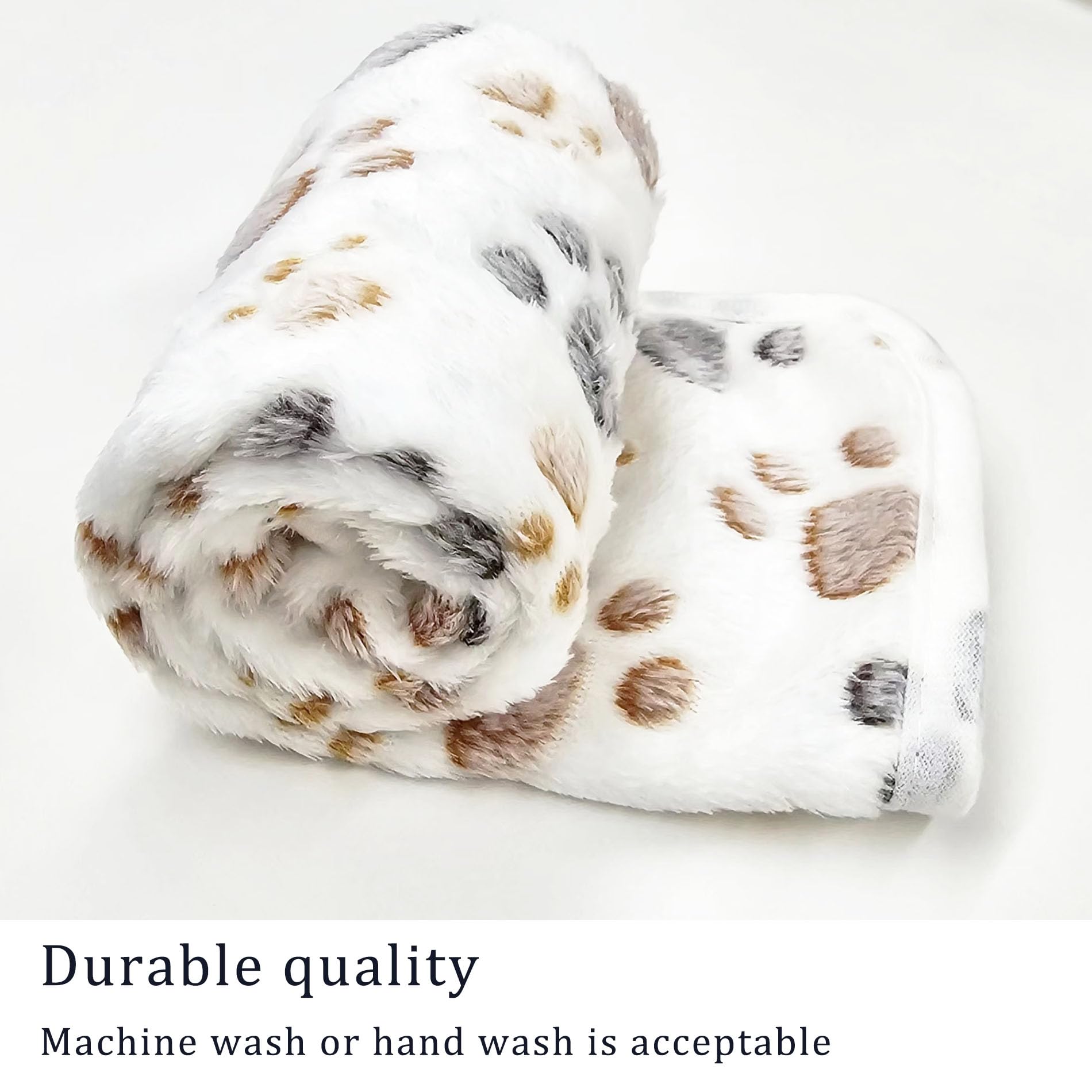 1 Pack 3 Blankets Super Soft Fluffy Premium Fleece Pet Blanket Flannel Paw Printed Throw for Dog Puppy Cat (Large 41x31, Dark