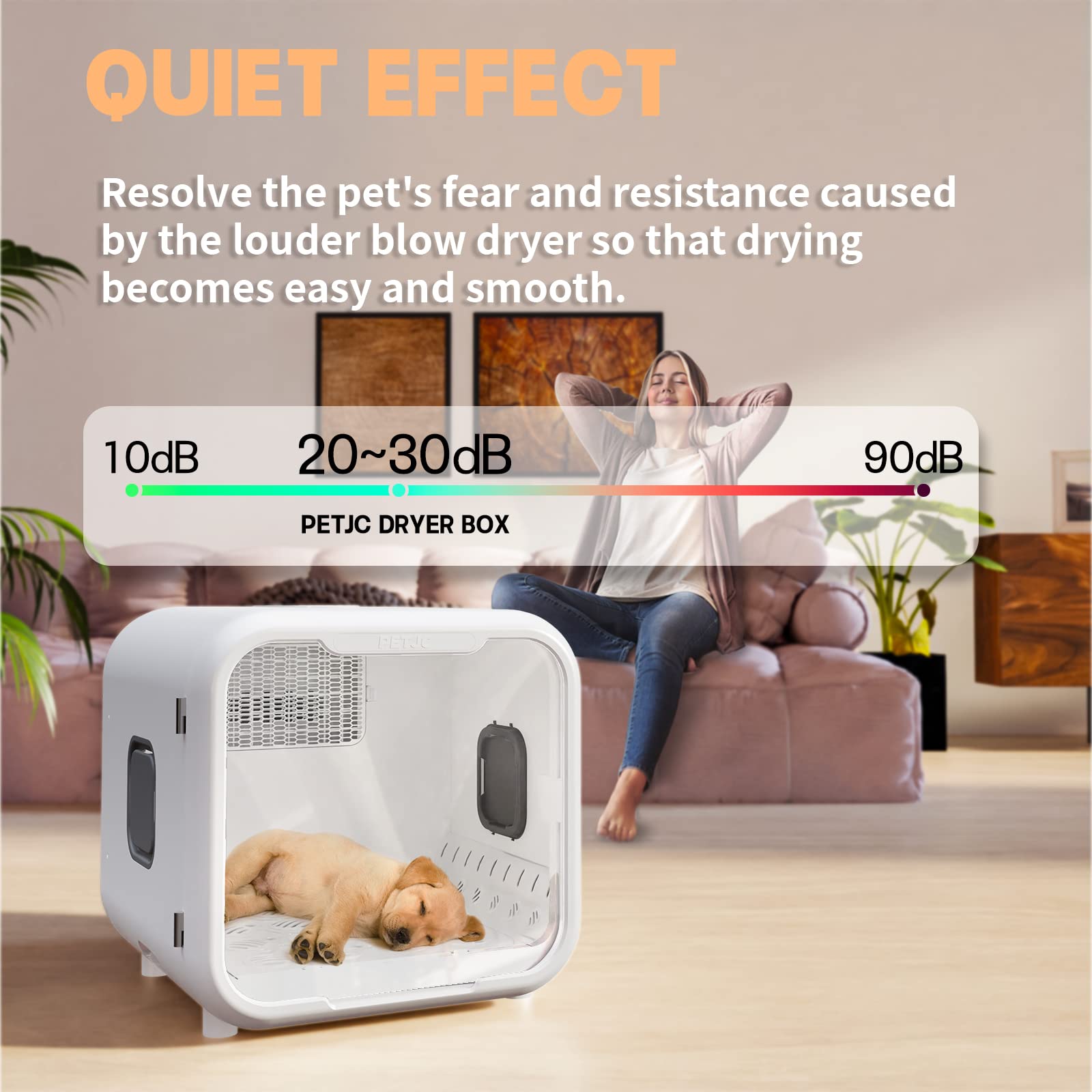 Pvevtv Automatic Pet Dryer Box For Cats And Small Dogs,Ultra Quiet Dog Hair Dryer 71L Capacity With Smart Temperature Control An