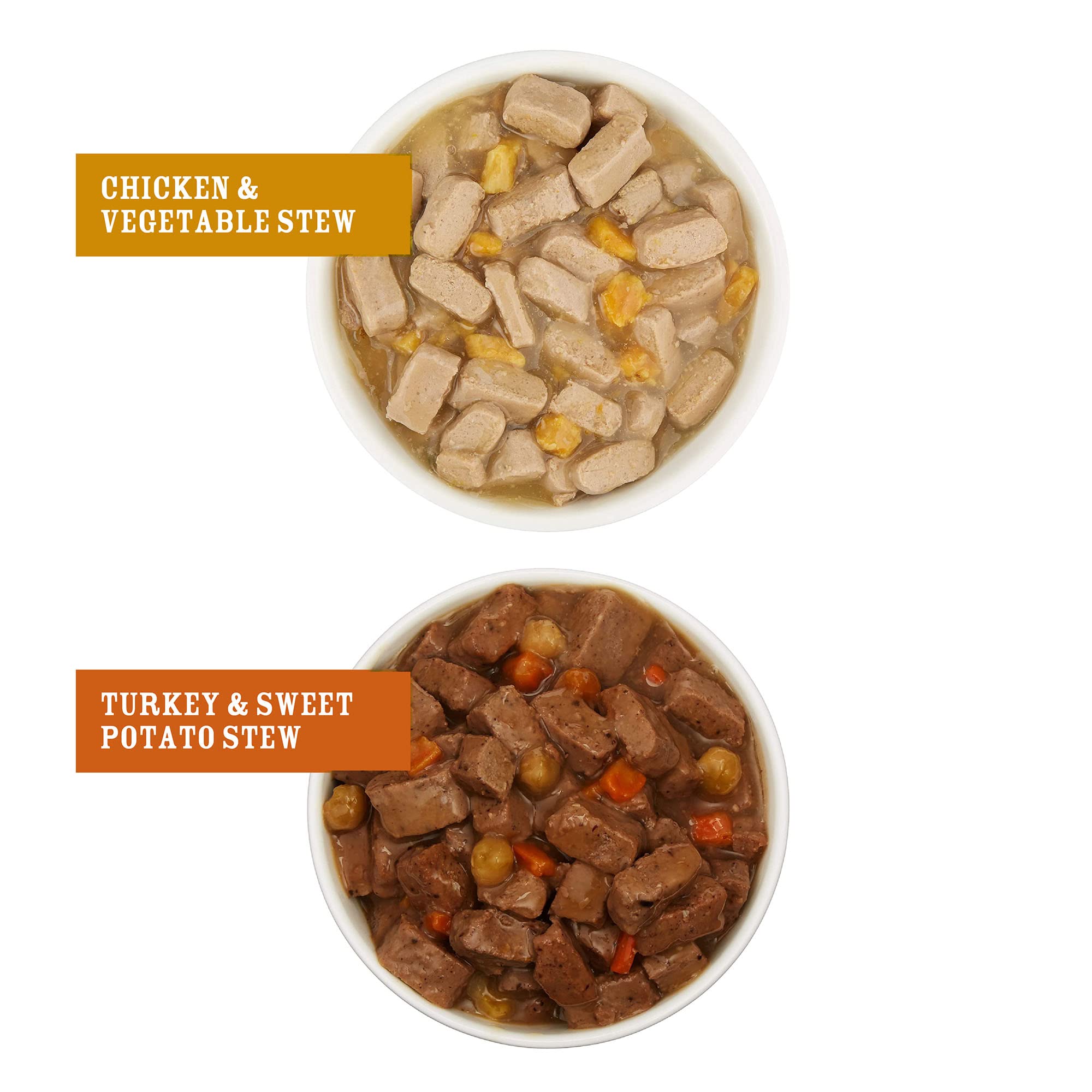 Amazon Brand - Wag Wet Dog Food Stew Variety Pack, Chicken & Turkey Cuts in Gravy, Made with Natural Ingredients, 13.2 Ounce Can