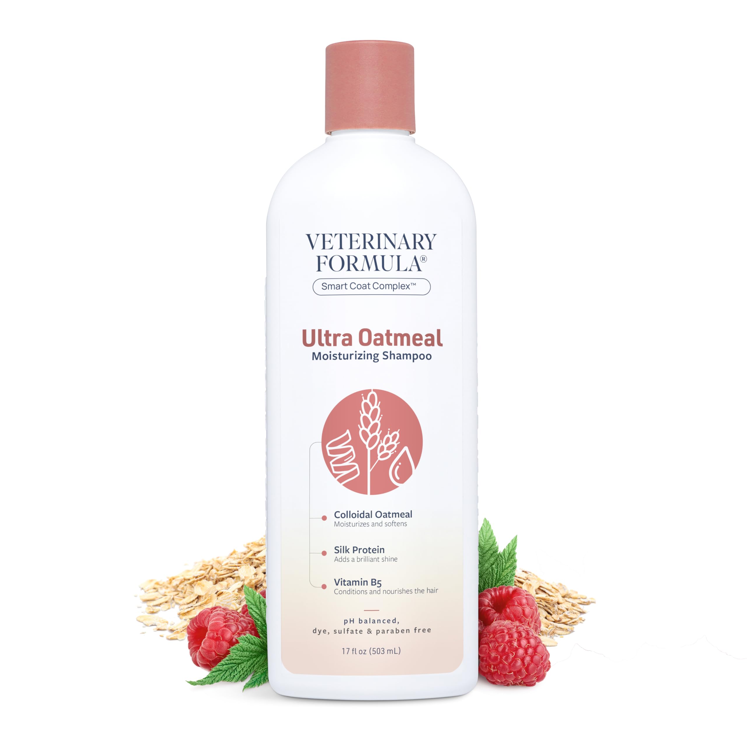 Veterinary Formula Smart Coat Complex Ultra Oatmeal Moisturizing Shampoo For Dogs, 17 Fl Oz – Moisture-Rich, Nourishing Shampoo – Leaves Coat Clean, Soft, Silky, Shiny – Long-Lasting Fragrance