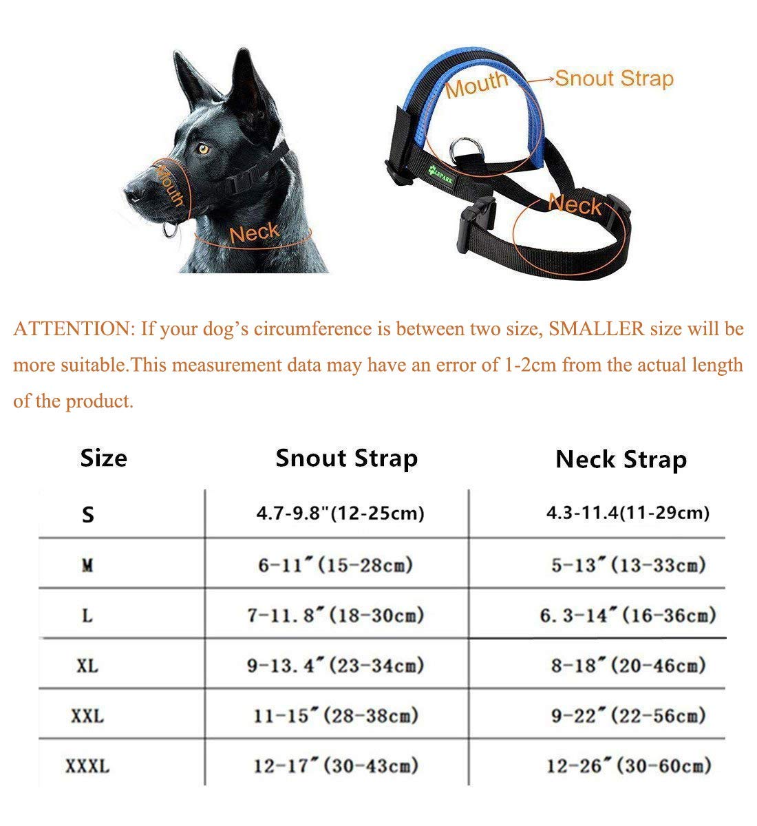 Nylon Dog Muzzle For Small,Medium,Large Dogs Prevent From Biting,Barking And Chewing,Adjustable Loop(Xxxl/Blue)