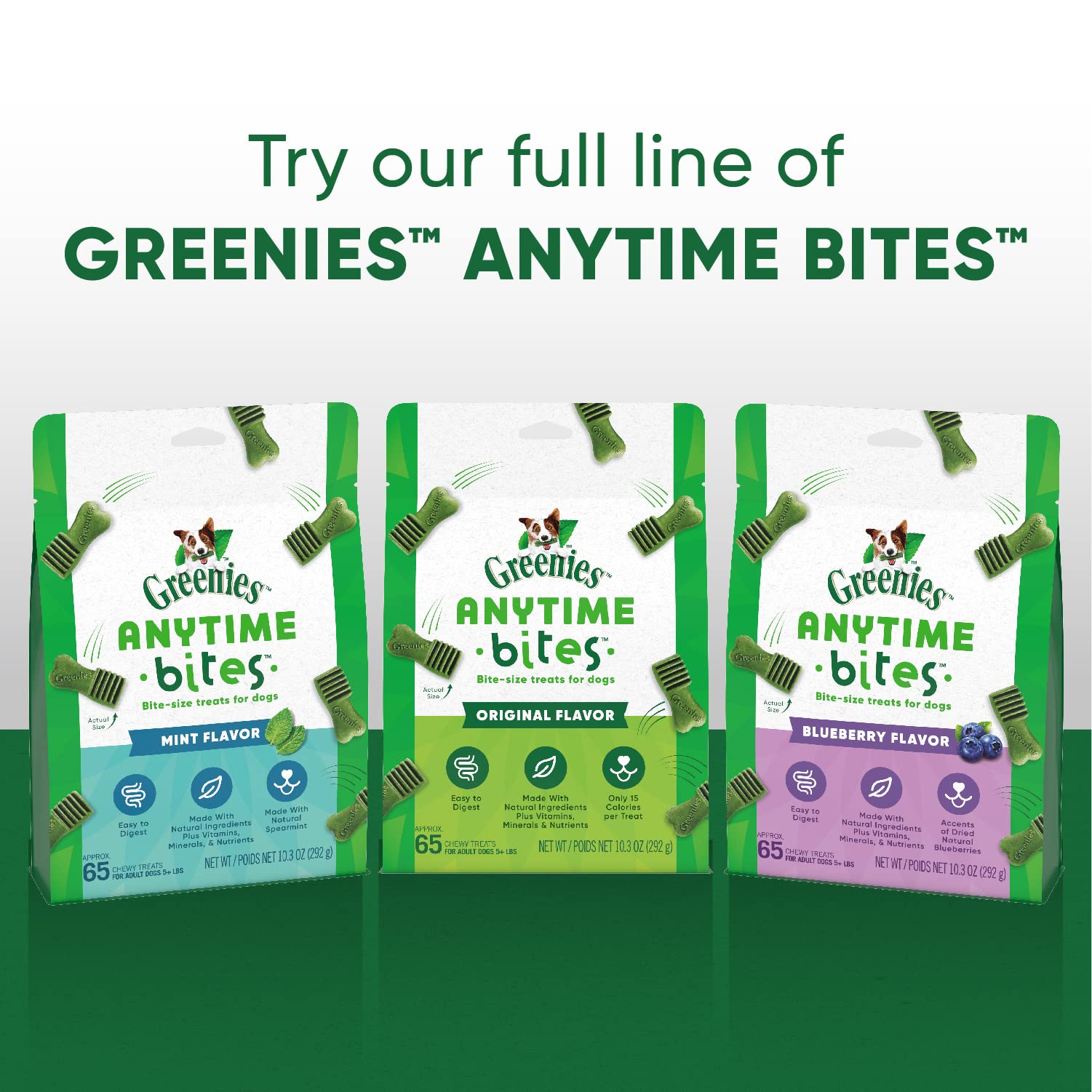 Greenies Anytime Bites Dog Treats, Mint Flavor, 10.3 oz. bag