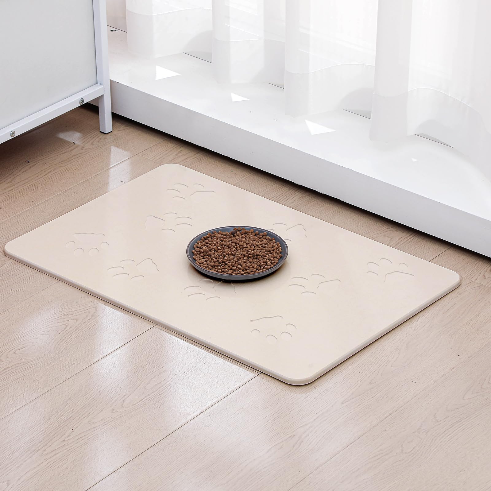 Drydiet Pet Gift Stone Pet Feeding Mat Diatomaceous Earth Absorbent Non Slip Cat Dog Mat for Food and Water Quick Drying Easy to