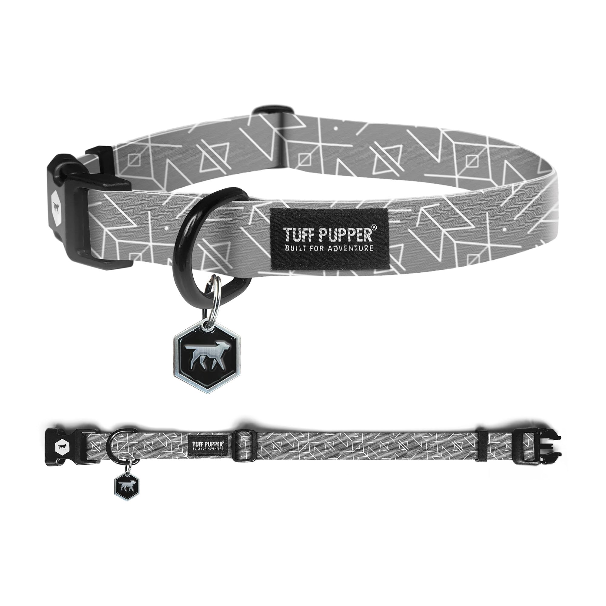 Tuff Pupper Premium Adjustable Dog Collar for Medium Dogs, Stylish Pattern Collars Designed in USA, Quick Release Buckle, TotemR