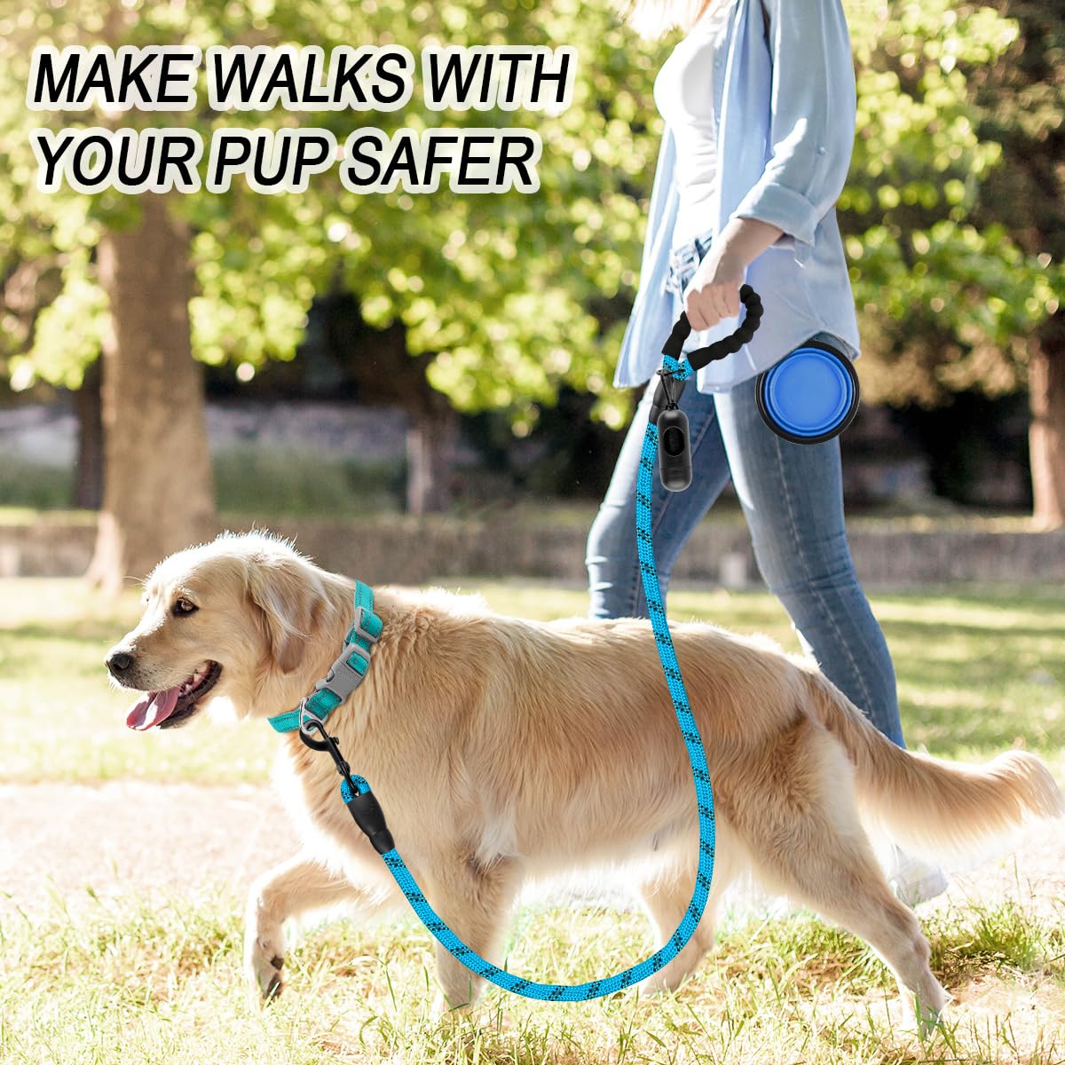 Barkbay Dog Leashes For Large Dogs Heavy Duty Dog Leash 4/5/6 Ft With Comfortable Padded Handle And Highly Reflective Threads Fo