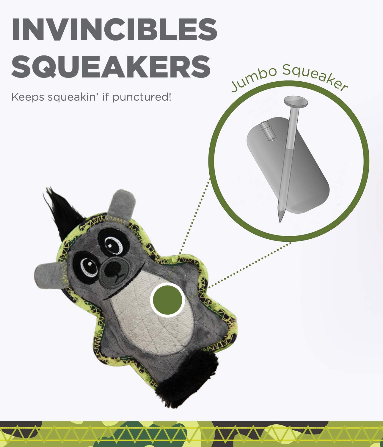 Outward Hound Xtreme Seamz Lemur Squeaky Dog Toy - Reinforced Dense Stuffing Plush Toy