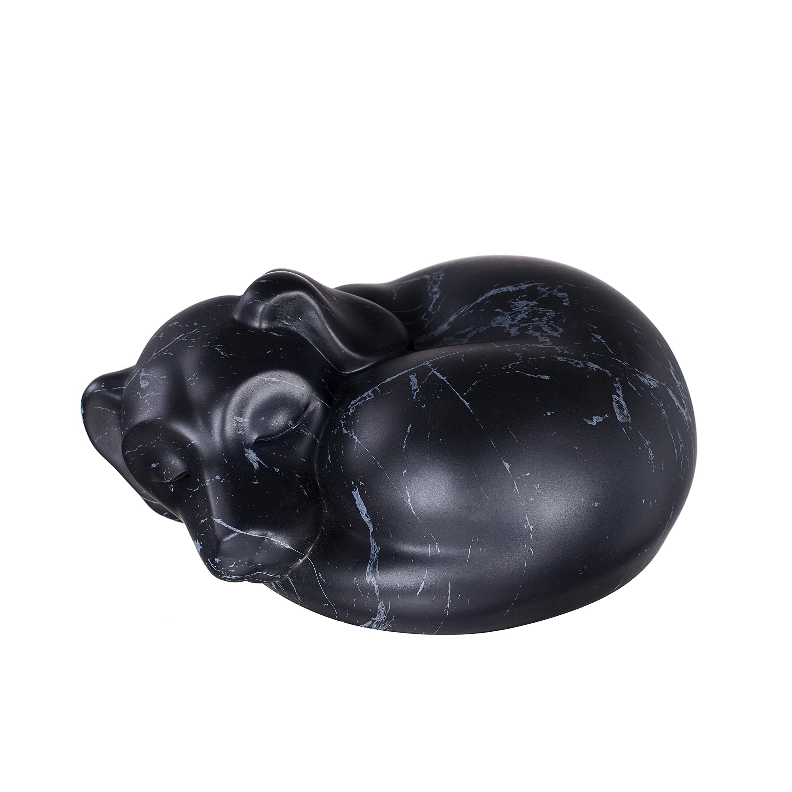 Kriss Art Dog Urn - Sleeping Resin Cremation Urn for Ashes, Small Animal, Black