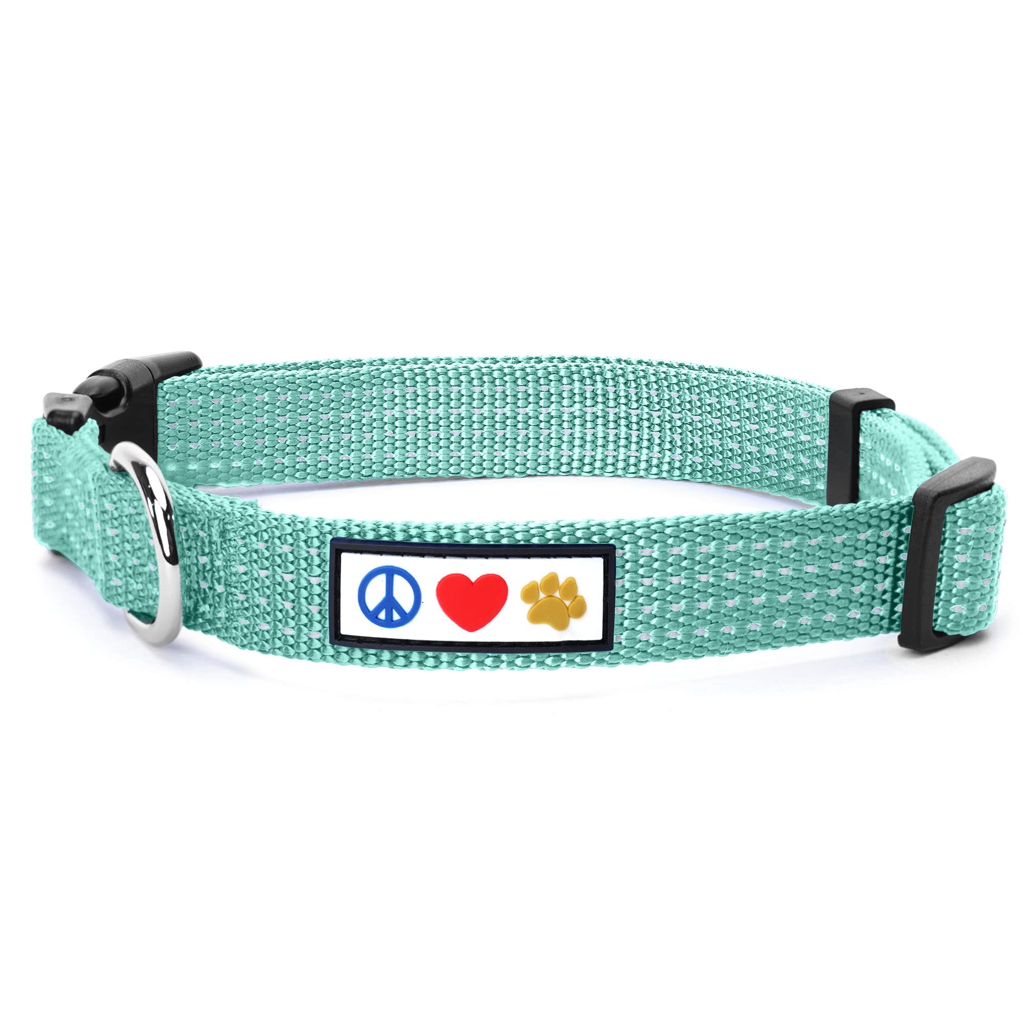 Pawtitas Reflective Dog Collar Adjustable Dog Collars For Small Dogs Puppy Collar Small Dog Collar Teal Dog Collar