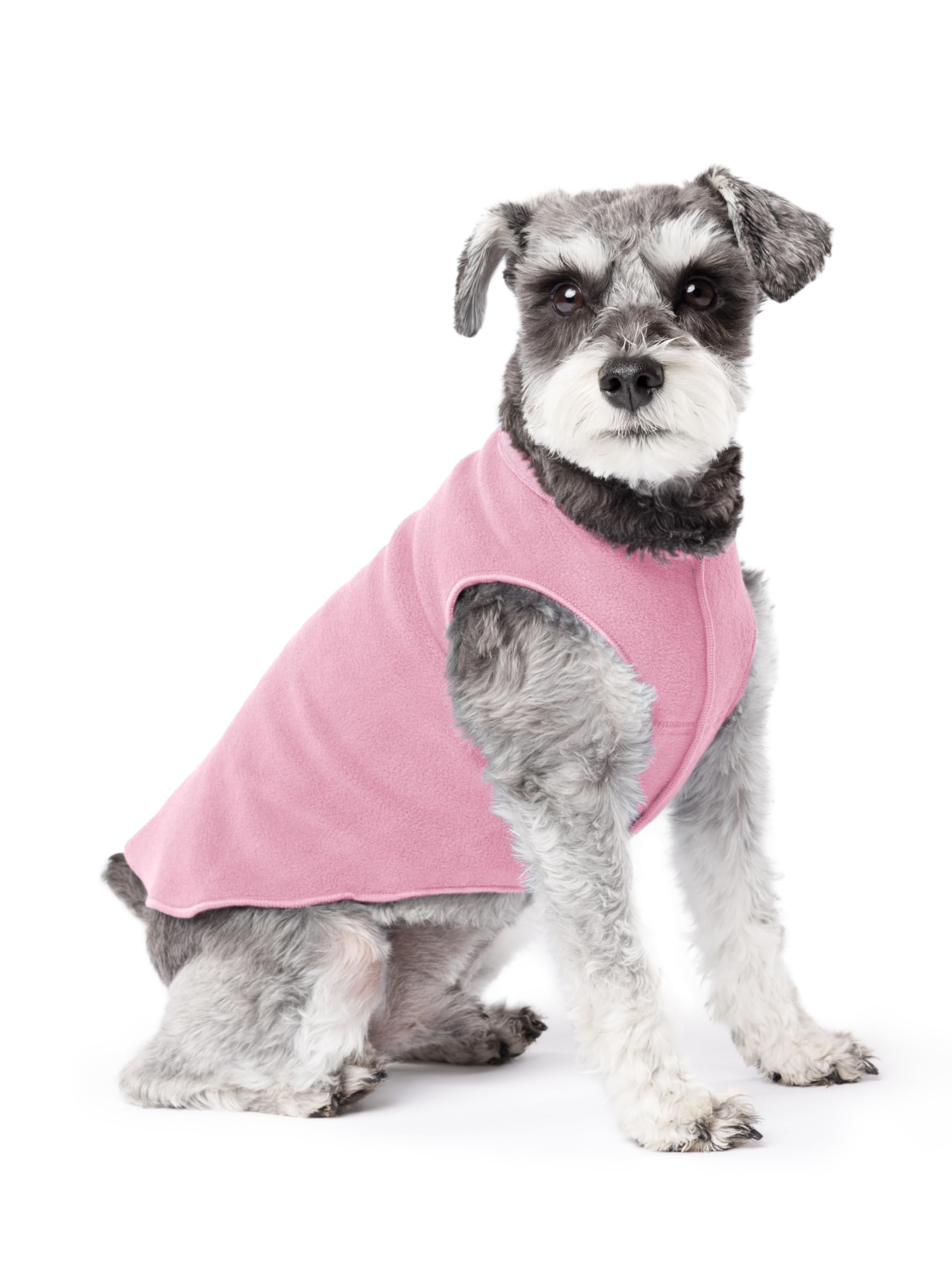 Gold Paw Stretch Fleece Dog Coat, Stretchy Pet Sweater, Machine Washable Pullover For Winter And Fall, Rose, 10