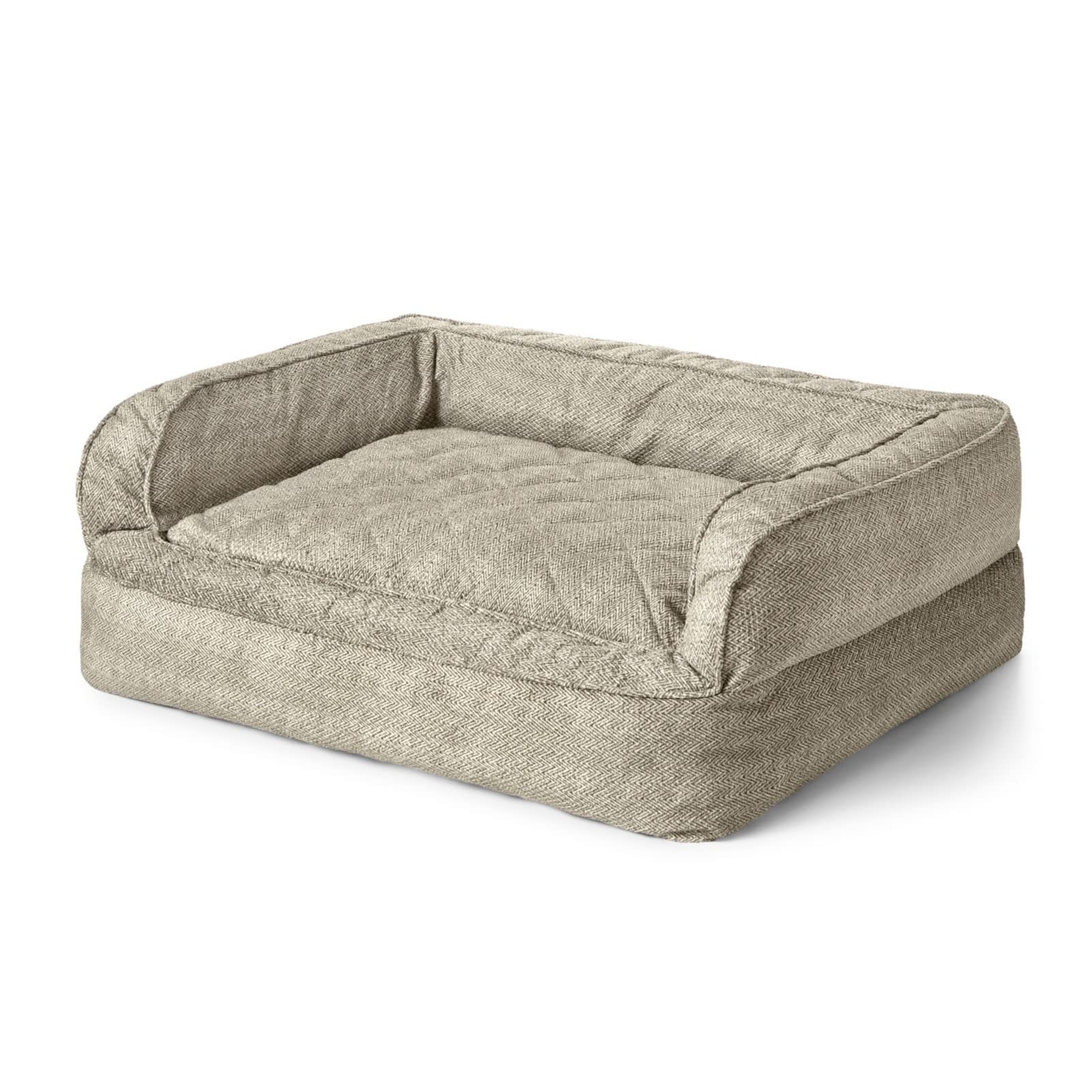 Orvis Comfortfill-Eco Couch Dog Bed, Charcoal Chevron - Small
