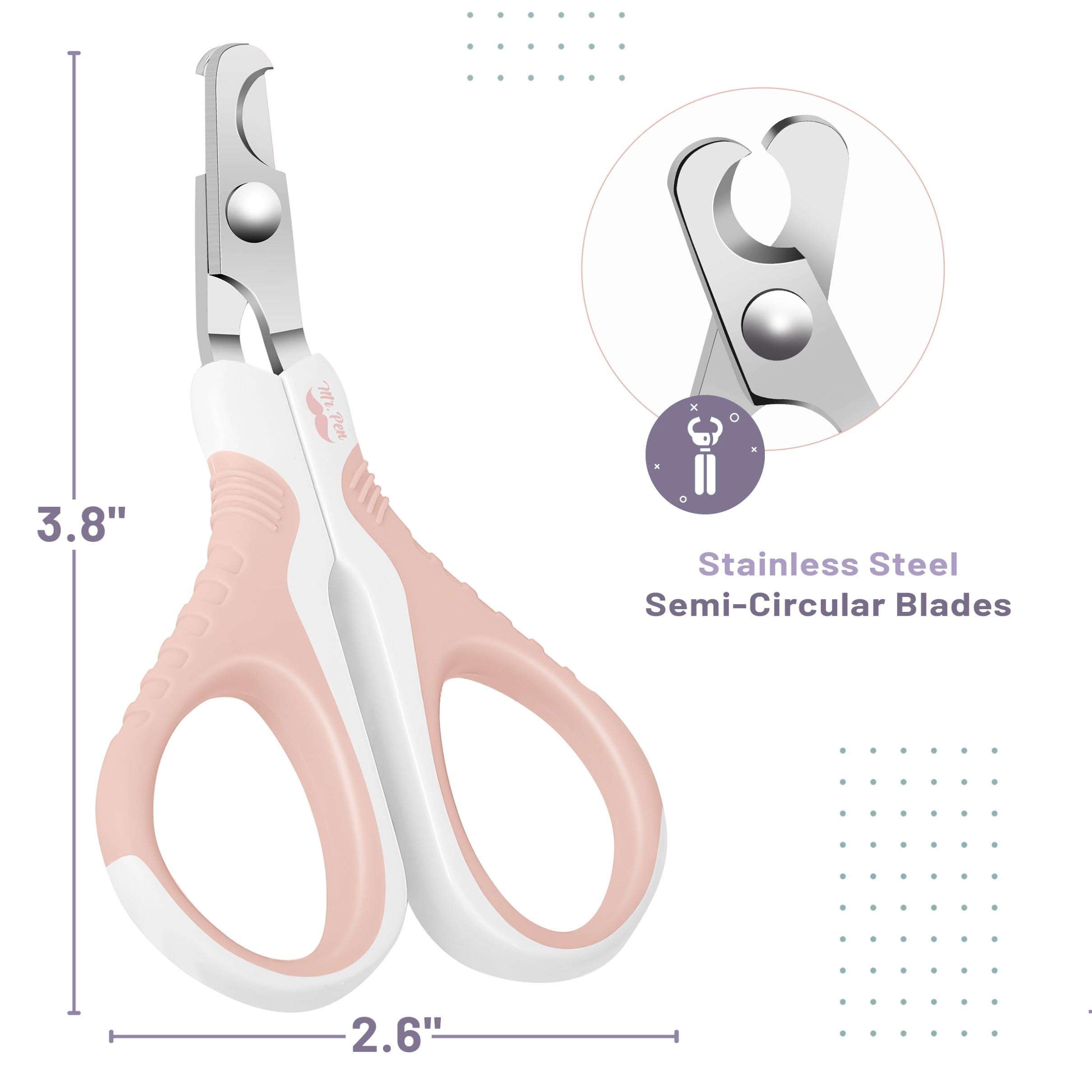 Mr. Pen Cat Nail Clipper, Pink Stainless Steel Trimmer for Kittens & Small Dogs, Model PILC001M301
