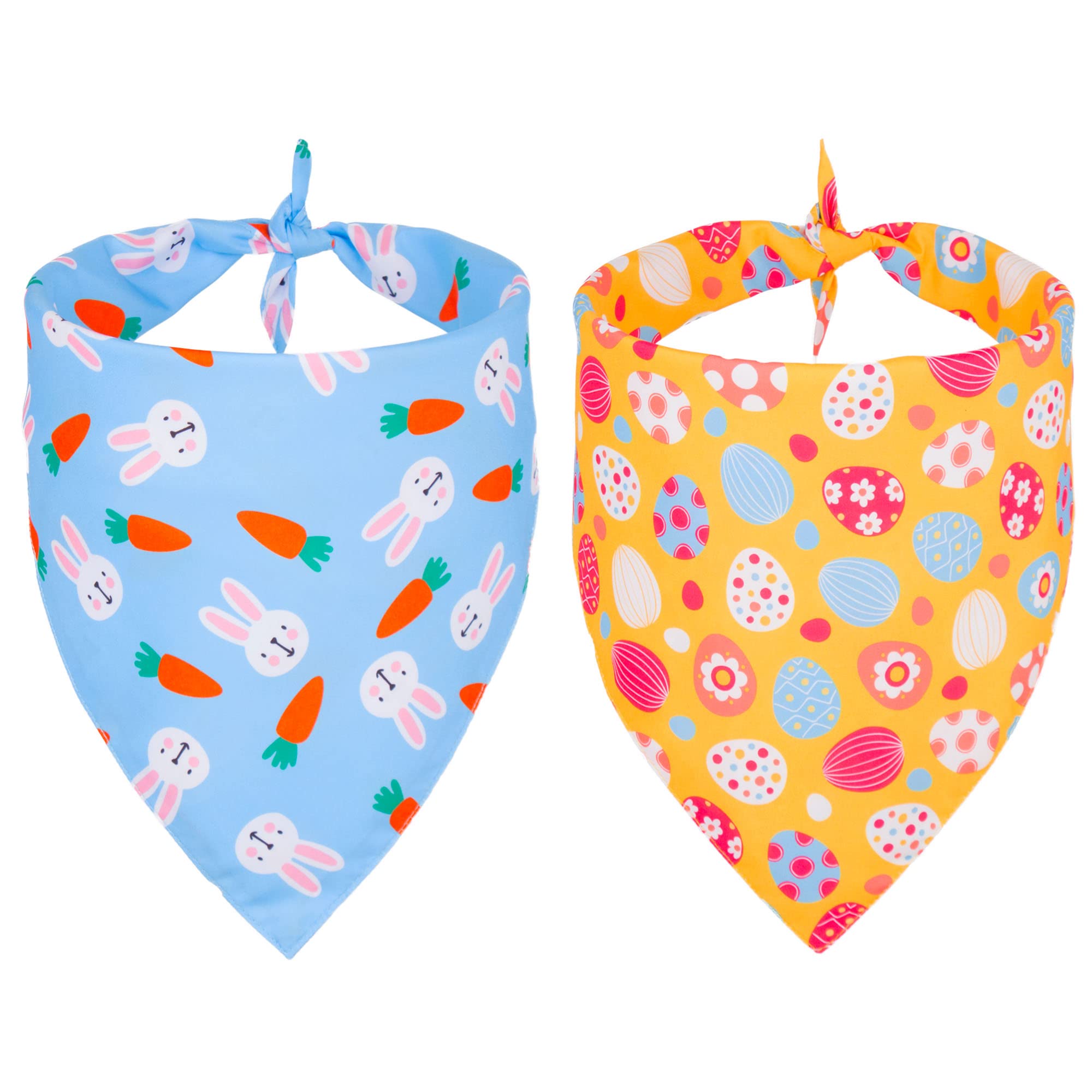 Ptdecor Easter Dog Bandana 2 Pack, Reversible Dog Holiday Festival Scarf, Multi Size, Easter Bandanas For Medium Large Dogs Pets