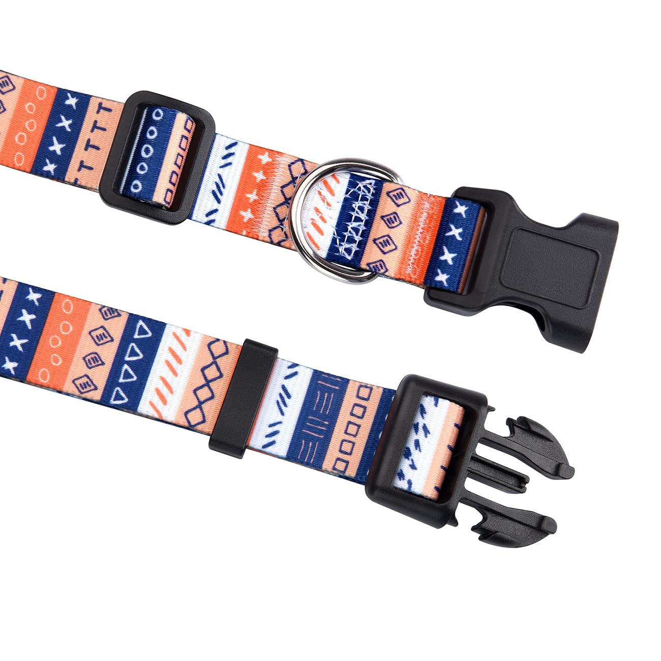 Hqyddmi Dog Collar And Leash Set For Small Dogs, Soft Comfy Pet Collar For Small Medium Large Dogs, Geometry Pattern For Boy Gir