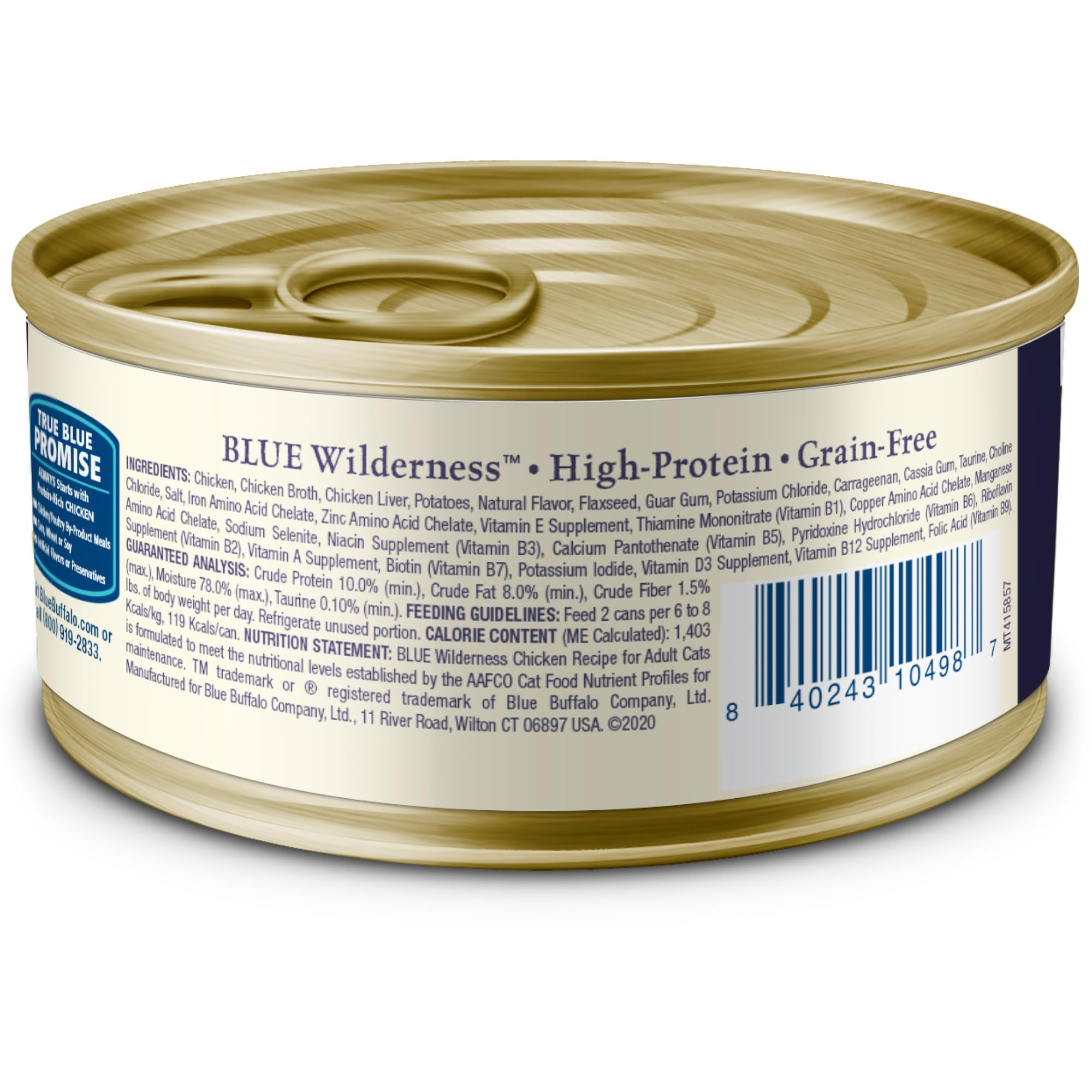 Blue Buffalo Wilderness High-Protein Grain-Free Wet Food For Adult Cats 7+, Chicken Recipe, 5.5-oz., 24-count