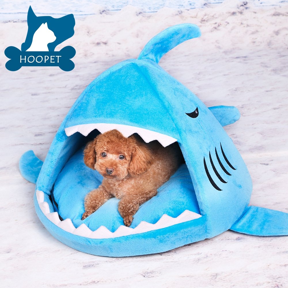Elisanliving Shark Dog Cat Small Animal Pet Canopy Teepee Tent House Bed (Blue Shark)