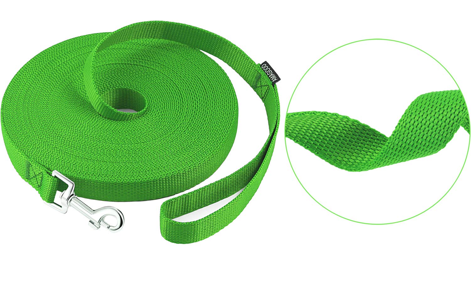 Amagood Dog/Puppy Obedience Recall Training Agility Lead-15 Ft 20 Ft 30 Ft 50 Ft Long Leash-For Dog Training,Recall,Play,Safety,