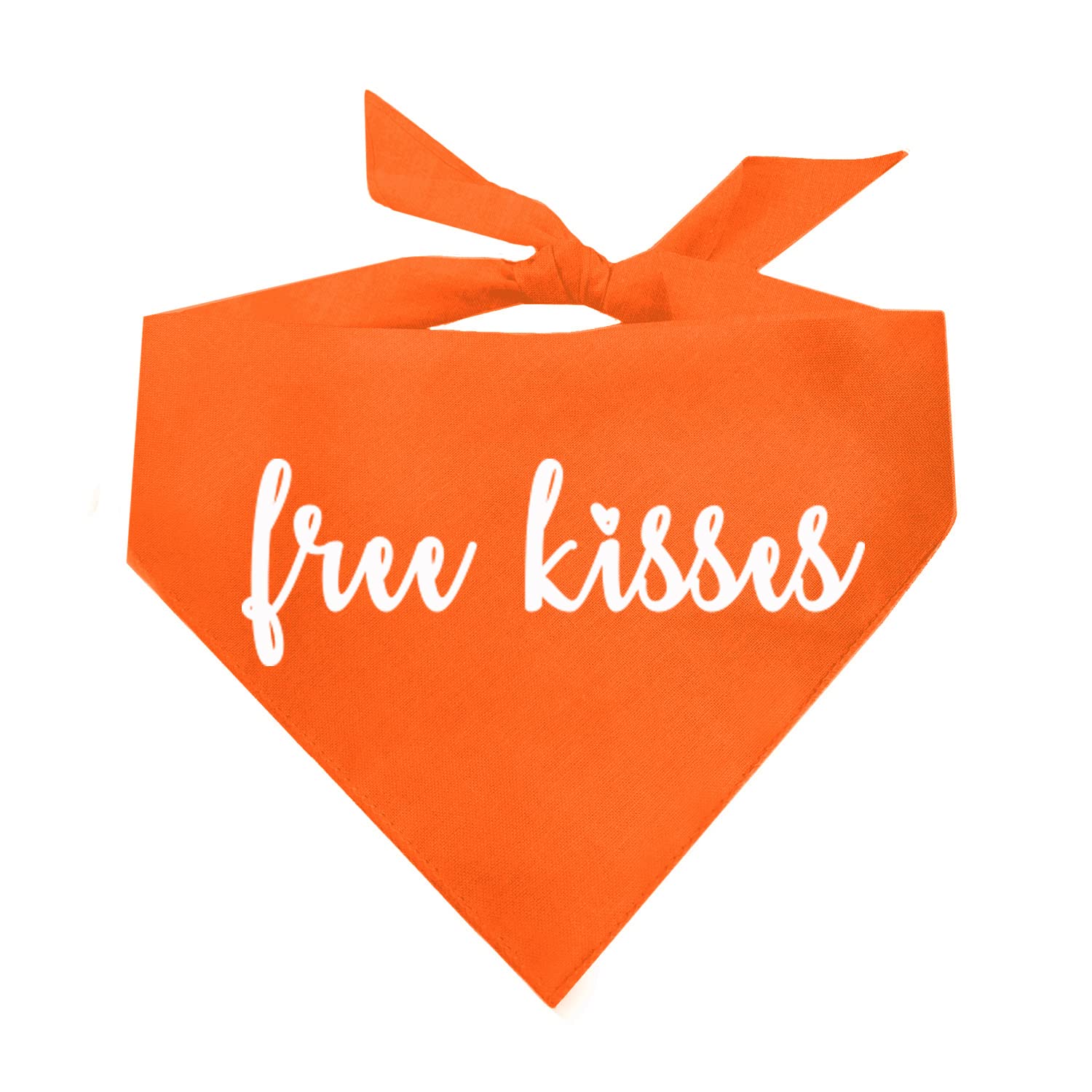 Free Kisses Valentine'S Day Dog Bandana (36 Orange, X-Small)