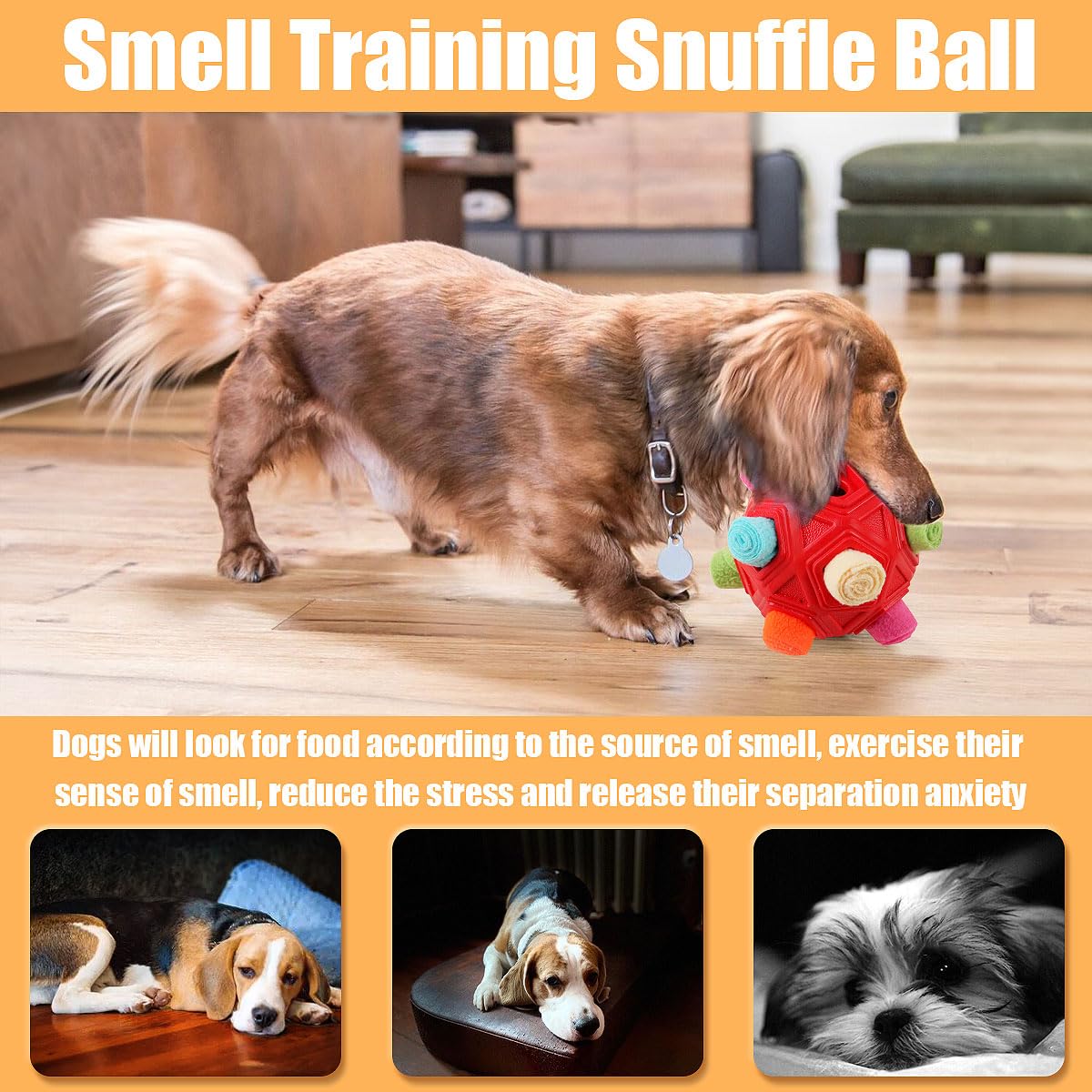 Petration Dog Snuffle Ball-Interactive Puzzle Dog Toys Encourage Natural Foraging Skills Slow Feeder For Training And Stress Rel
