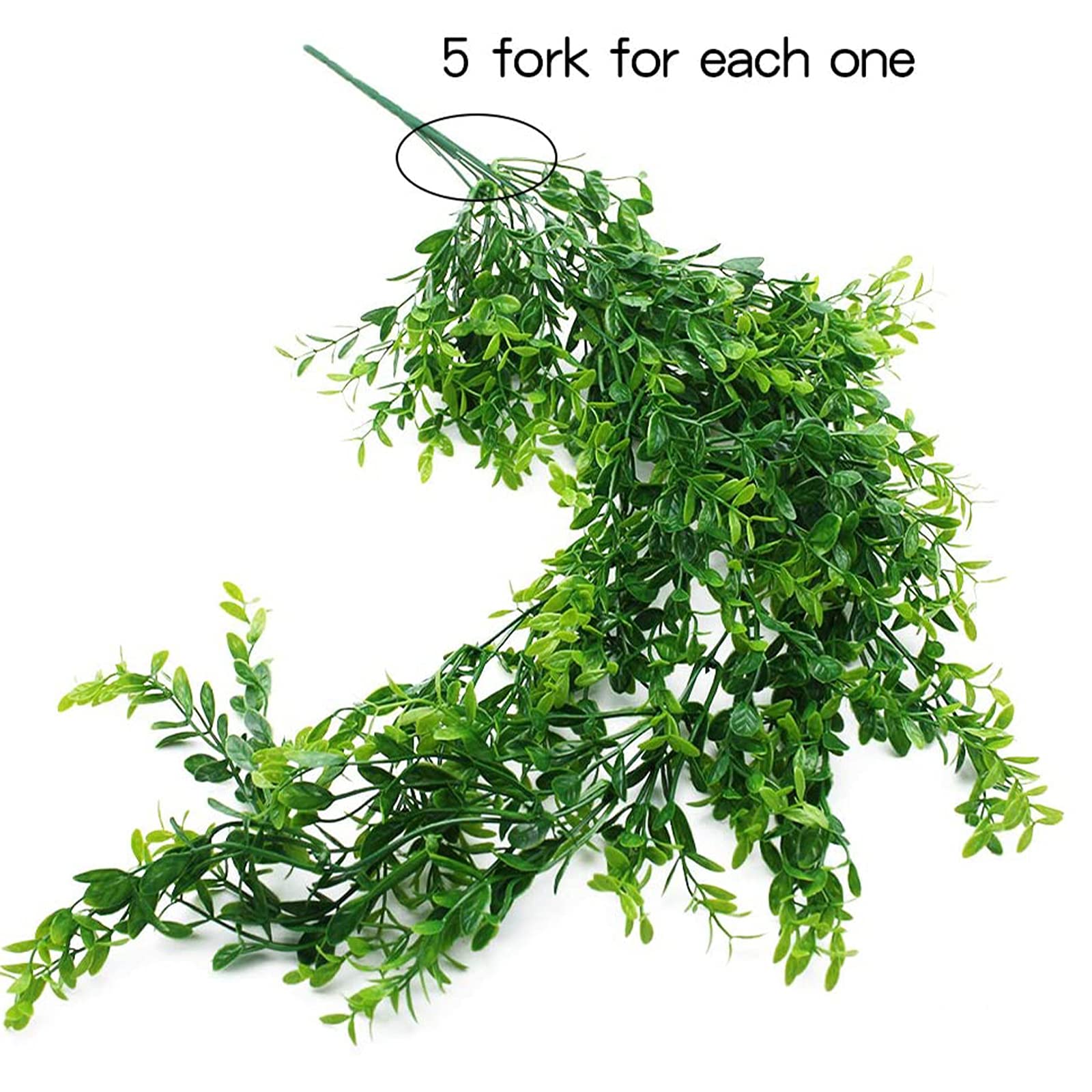 Hercocci 5 Pack Reptile Plants, Terrarium Hanging Plants Vines Artificial Leaves Habitat Decorations With Suction Cup For Bearded Dragon Hermit Crab Lizard Snake Geckos Chameleon
