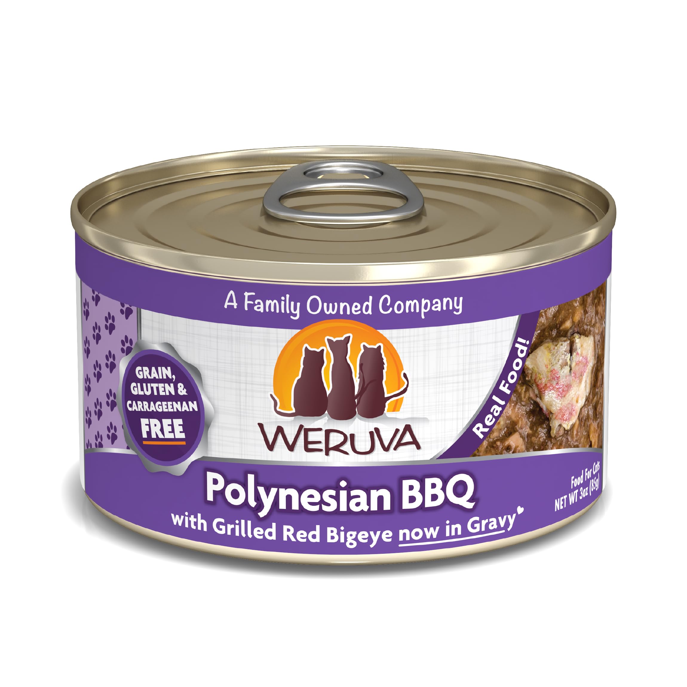 Weruva Classic Cat Food, Polynesian BBQ with Grilled Red Bigeye in Gravy, 3oz Can (Pack of 24)