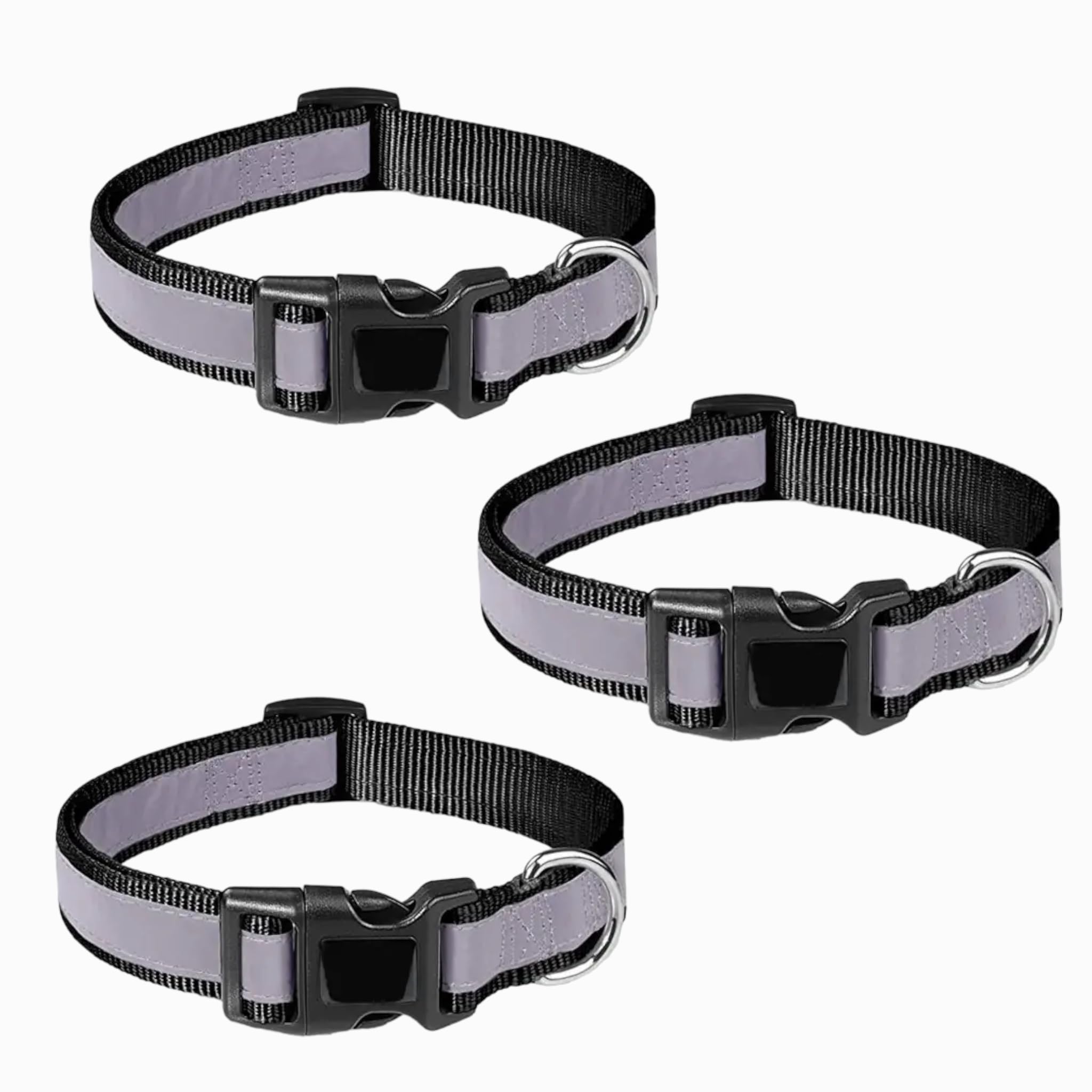 Uk Pets Night Reflective Adjustable Quick Release Neck Collar For Pet I Easy To Wear Martingale Collars For Street Dogs Black (P