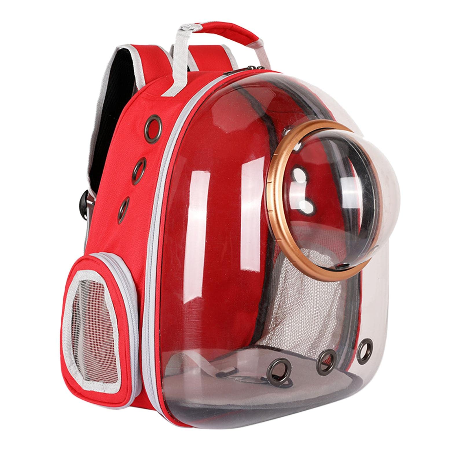 Lyla Pet Carrier Backpack Capsule Travel Dog Cat Bag Breathable Astronaut Red