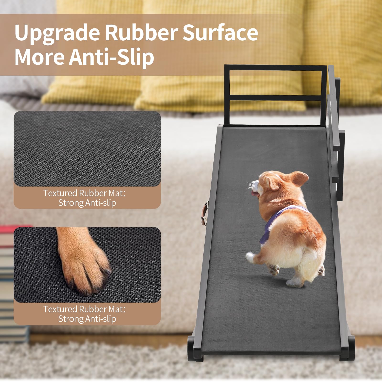 Slsy Foldable And Portable Dog Ramp, Rubber Mat High Traction Ramp For Small Pets, 5 Adjustable Levels, 55'' Long For High Bed,