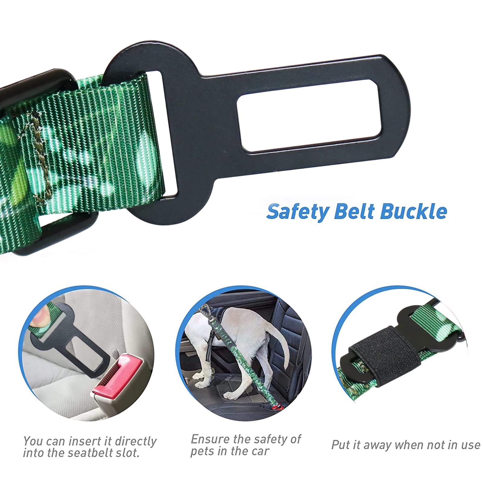 Hotsky Heavy Duty Bungee Dog Leash with Double Handle, 4Ft-6Ft, Shock Absorbing, Rubber, Green for Medium Large Dogs