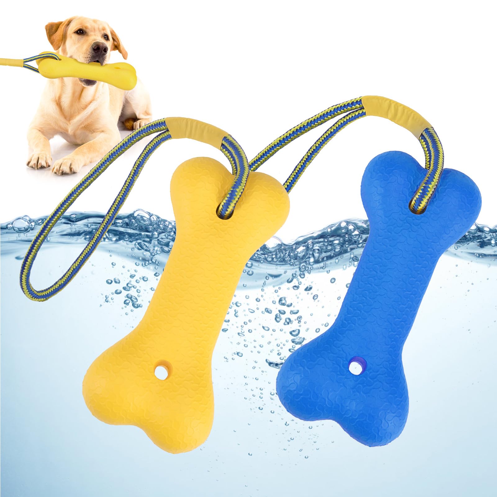 Scenereal Dog Water Toys For Medium & Large Dogs - Interactive Floating Pool Toys, 2 Pack Fetch Chew Toys, Retrieving Dummy For 