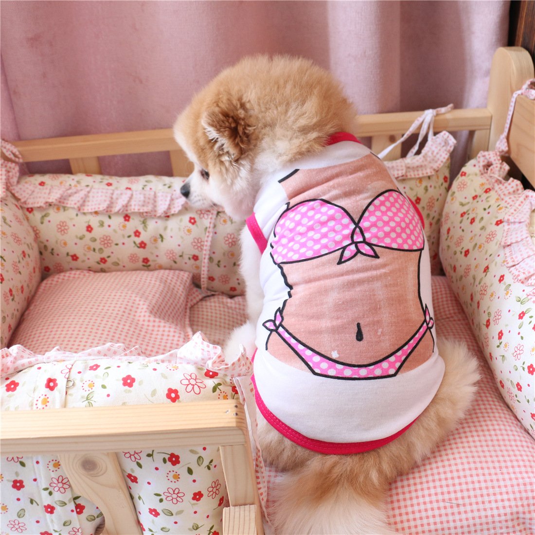 Dog Shirts Pet Shirts Dog T-Shirt Puppy Dog T Shirt Dog Vest Puppy Vest Pet Clothing Puppies Clothes For Small Dogs Doggie Tee Summer Apparel Female Dog Shirt Beach Wear¡ (X-Small, Bikini)