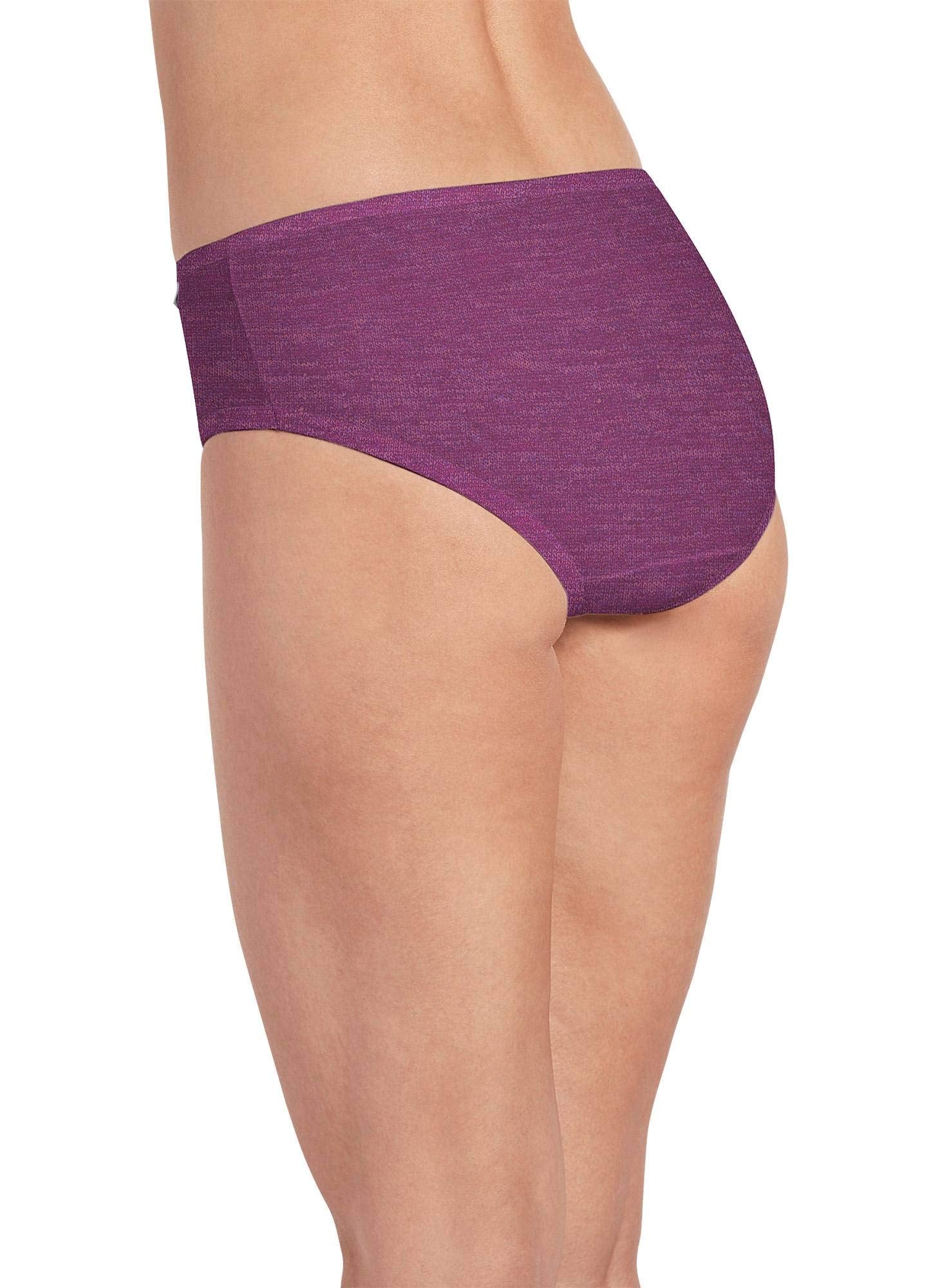 Jockey Womens Underwear Elance Hipster - 3 Pack, OatmealBoysenberryPerfect Purple, 6