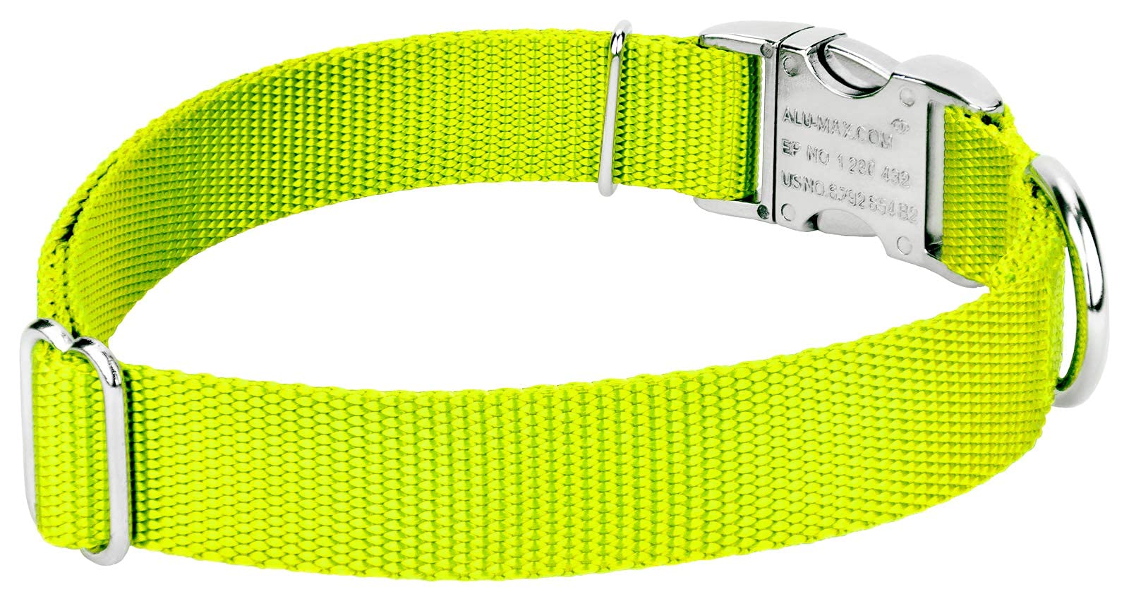 Country Brook Design - Vibrant 30+ Color Selection - Premium Nylon Dog Collar With Metal Buckle (Small, 3/4 Inch Wide, Hot Yellow)