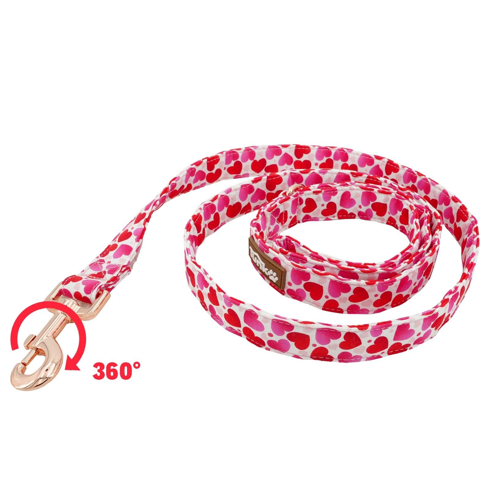 Tunkoo Valentine'S Day Dog Leash With Metal Buckle - Durable, Stylish, And Perfectly Sized For Fall Season Daily Walking L