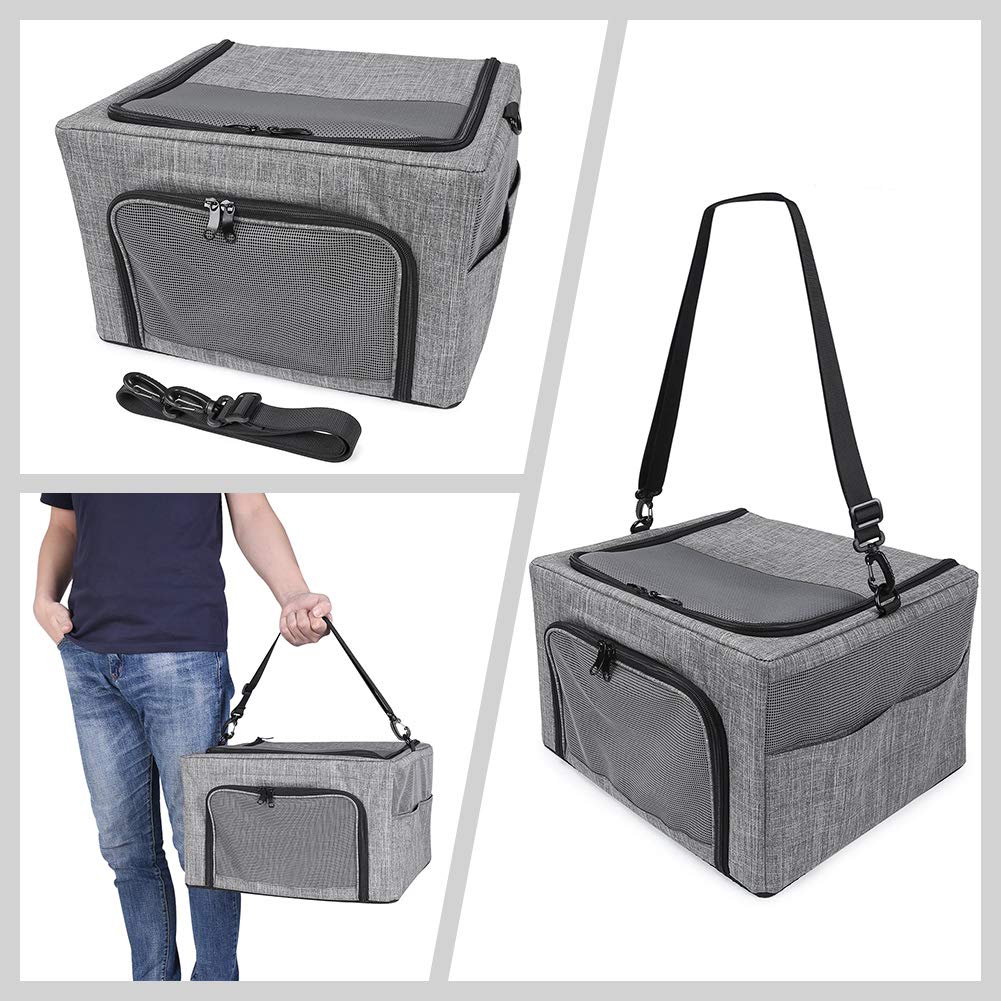 Beelike Collapsible Dog Cat Car Seat, Metal Frame Puppy Carrier For Small Medium Dog Pet Up To 15 Lbs