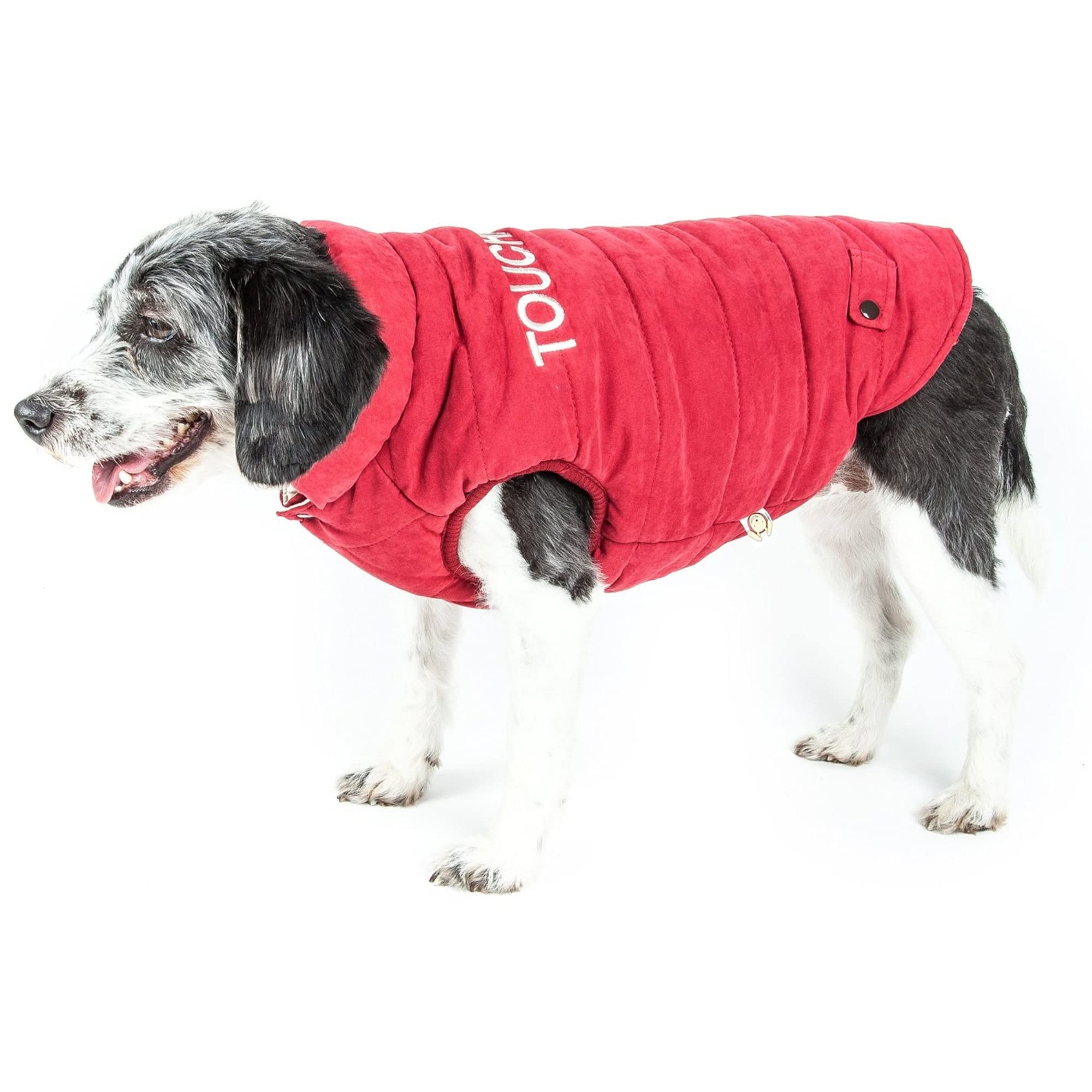 TOUCHDOG 'Waggin Swag' Fashion Designer Reversible 3M Insulated Pet Dog Coat Jacket, X-Large, Pink / White