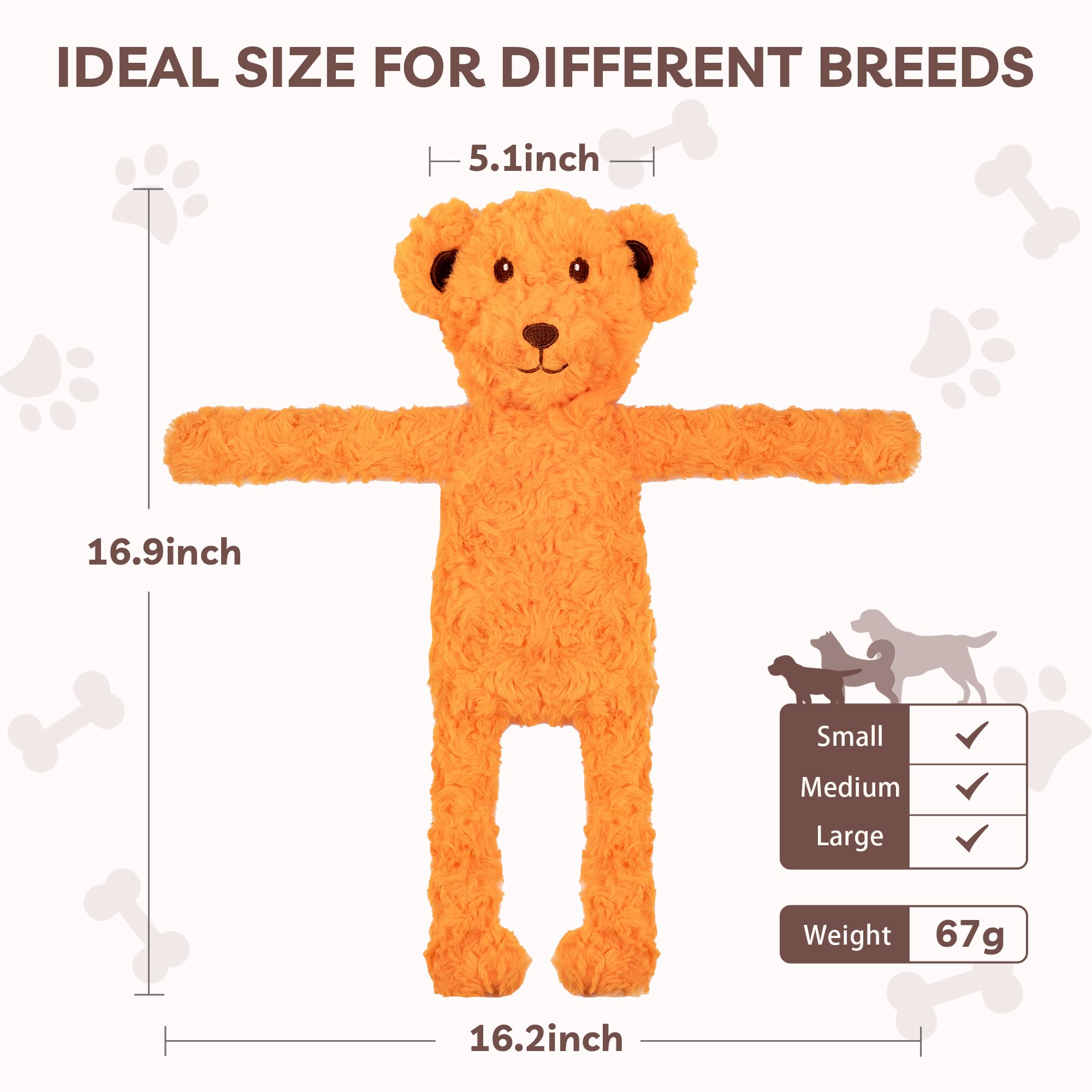 SHARLOVY No Stuffing Dog Toys 5 Pack, Crinkle Interactive Dogs Toy for Boredom, Puppy Toys for Teething to Keep Them Busy, Cute