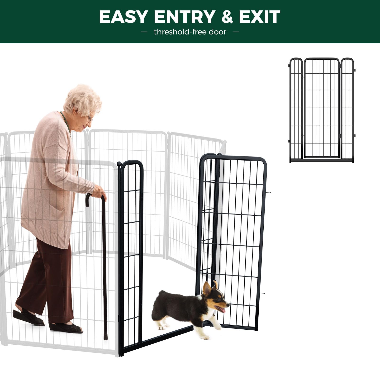 Fxw Rollick Dog Playpen, 1 Add-On Gate Panel, Single 45-Inch Gate Panel