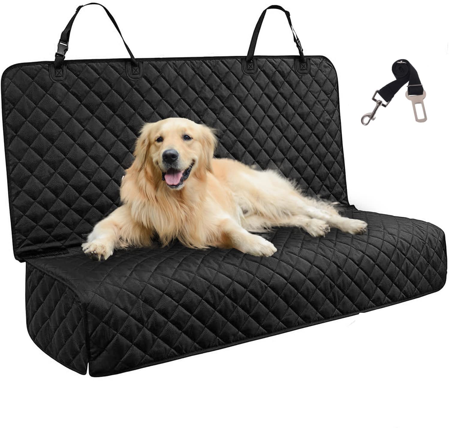 JSTHT Dog Car Seat Covers for Back Seat Waterproof Bench Seat Cover Protector Nonslip Durable Soft Pet Back Seat Covers for Car,