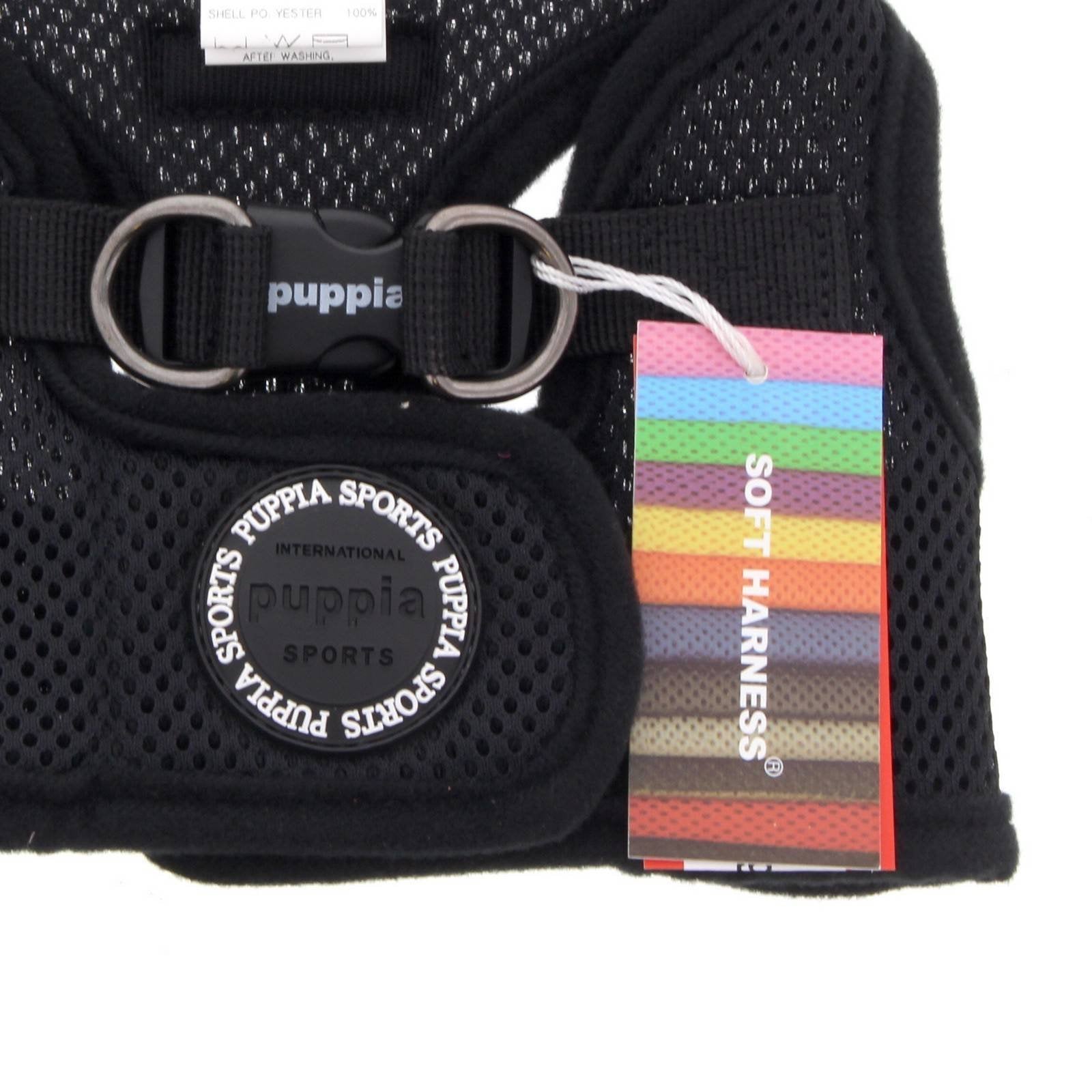 Puppia Soft Vest Dog Harness - Black - Medium