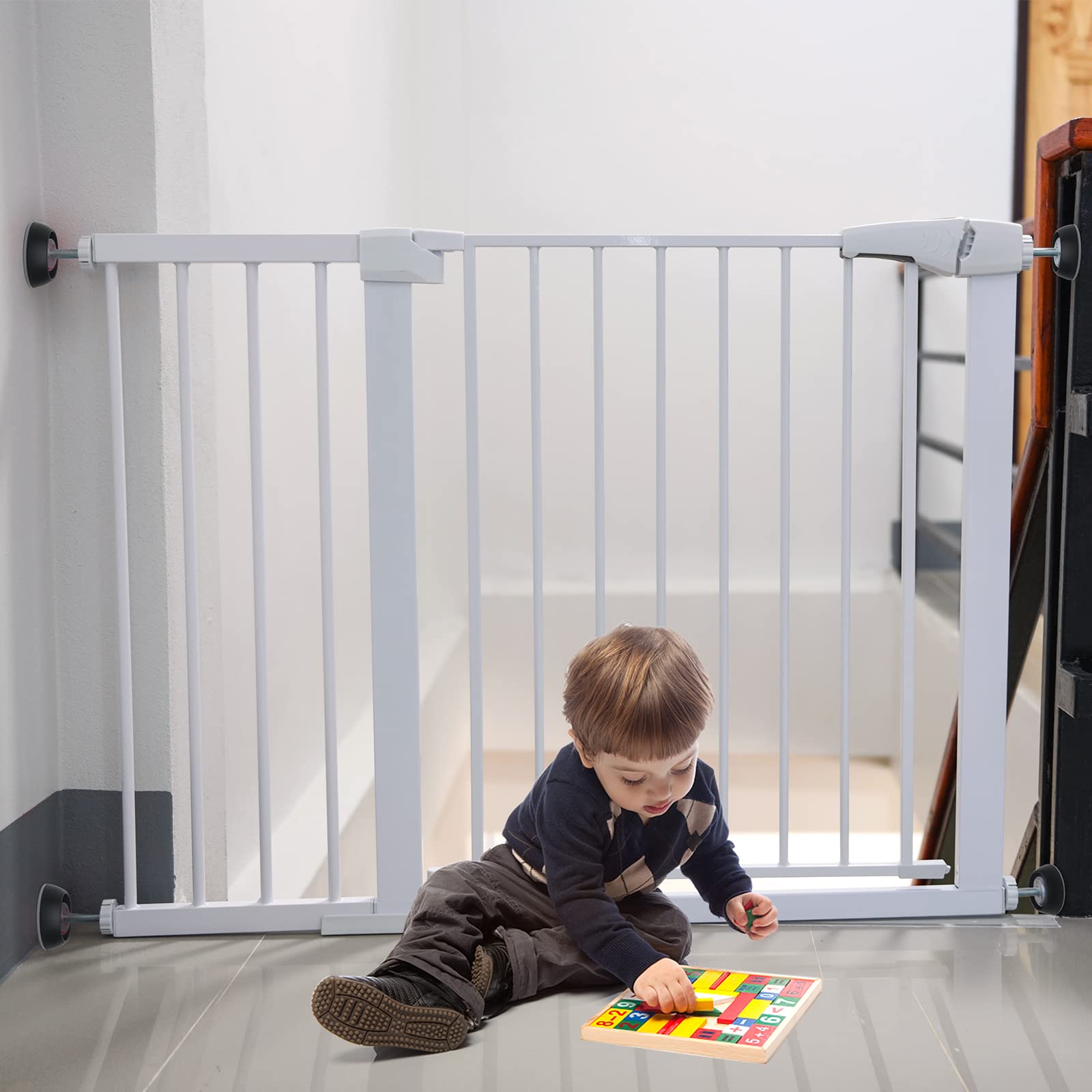 4 Pack Baby Gate Wall Protector Wall Cups For Child Pressure Mounted Stair Safety Gate, Protect Walls & Doorways From Pet & Dog Gates, Black