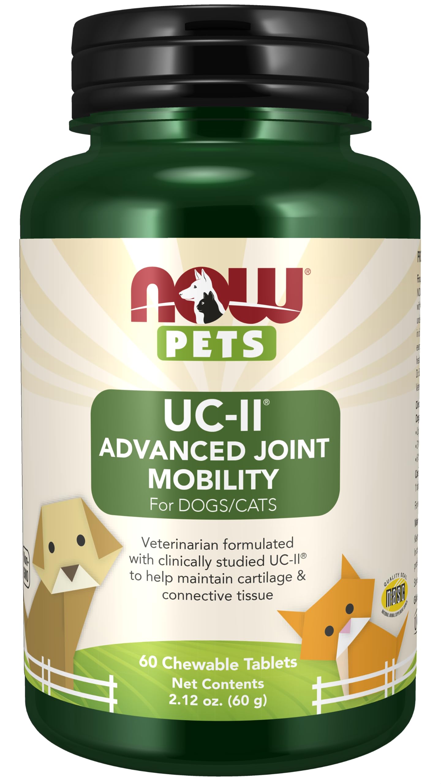 NOW Foods Pets, UC-II Advanced Joint Mobility for Dogs and Cats, Veterinarian formulated, Help Maintain Cartilage and Connective