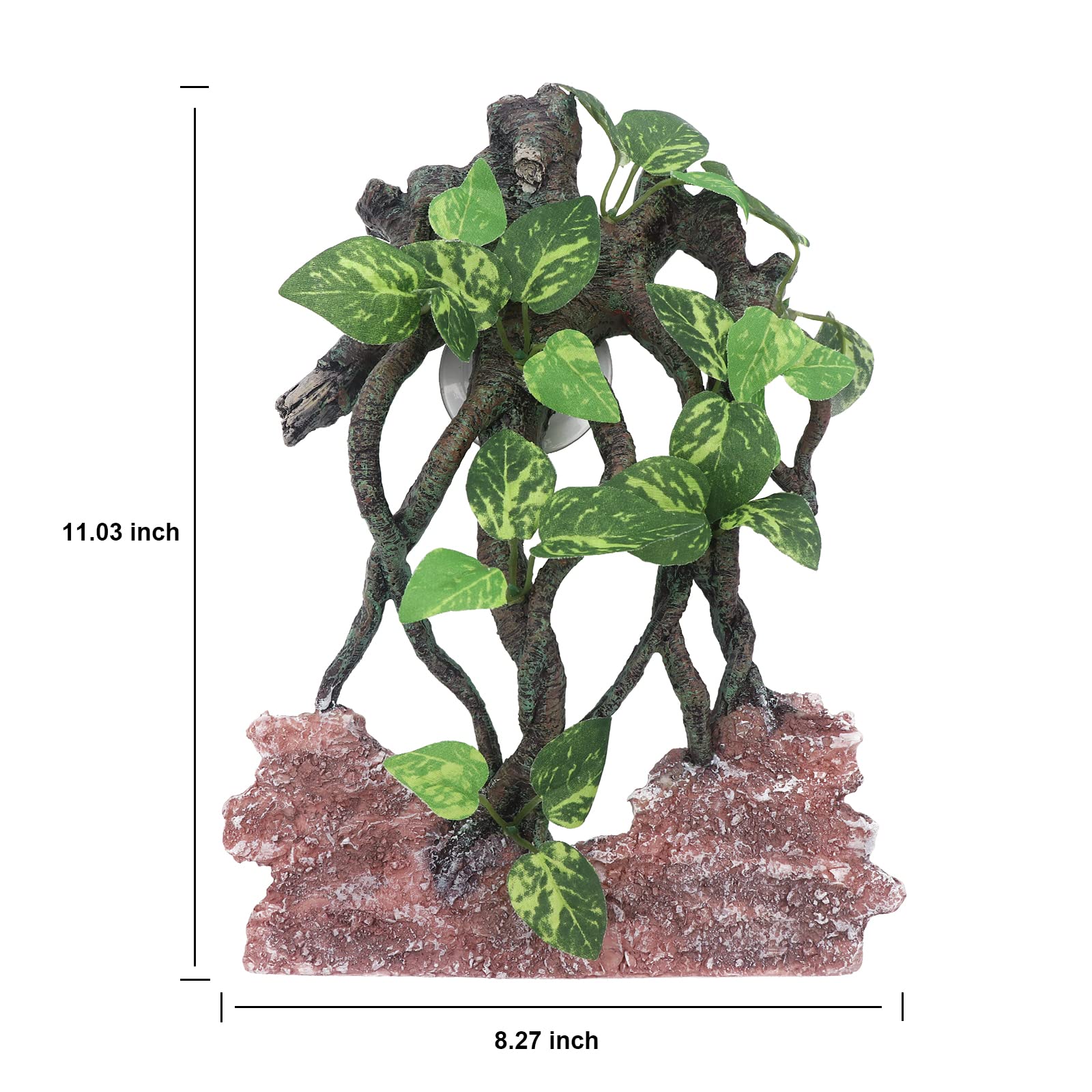 Aqua Kt Reptile Terrarium Climb Corner Tree Branch Rock Background Decoration With Suction Cup For Amphibian Lizard Snake Gecko